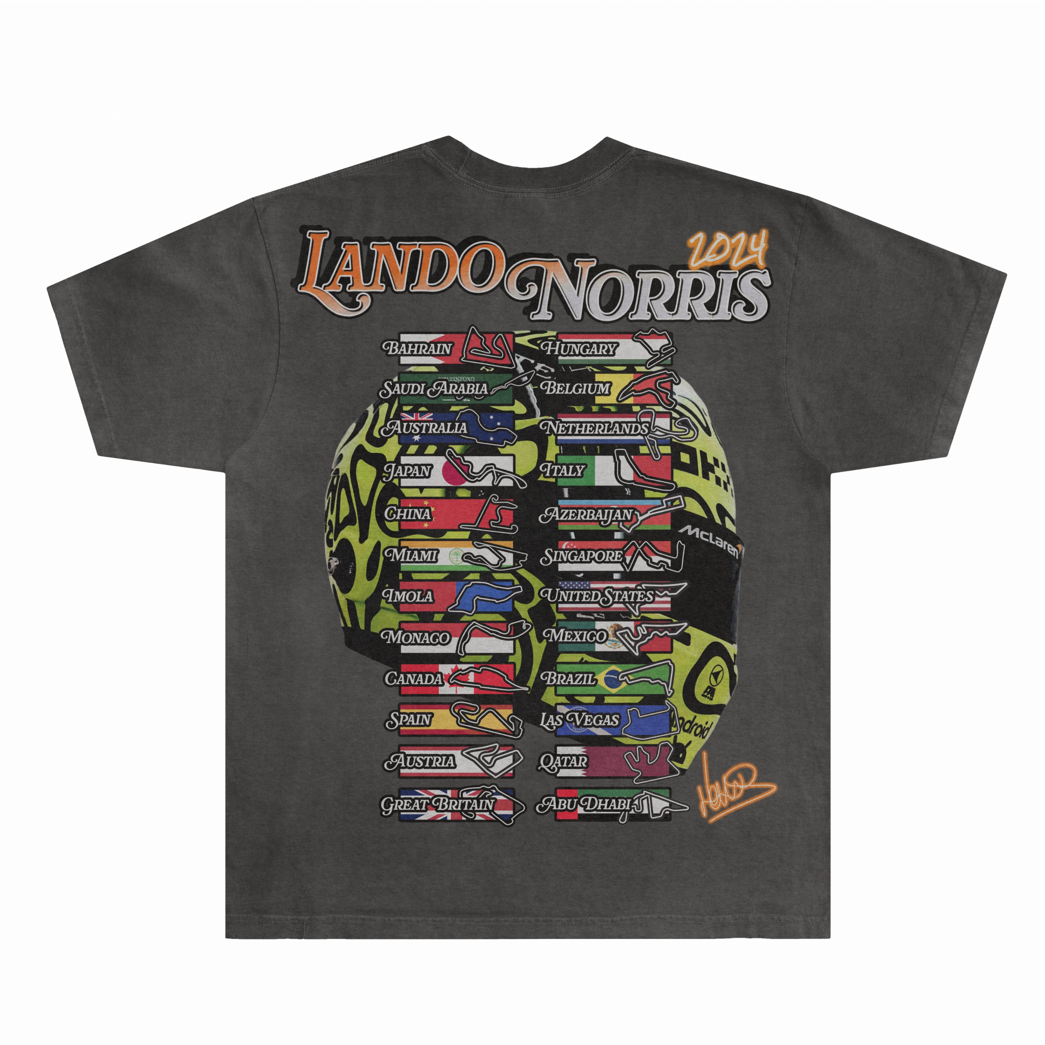Lando Norris '24 Helmet Tee - Greazy Tees