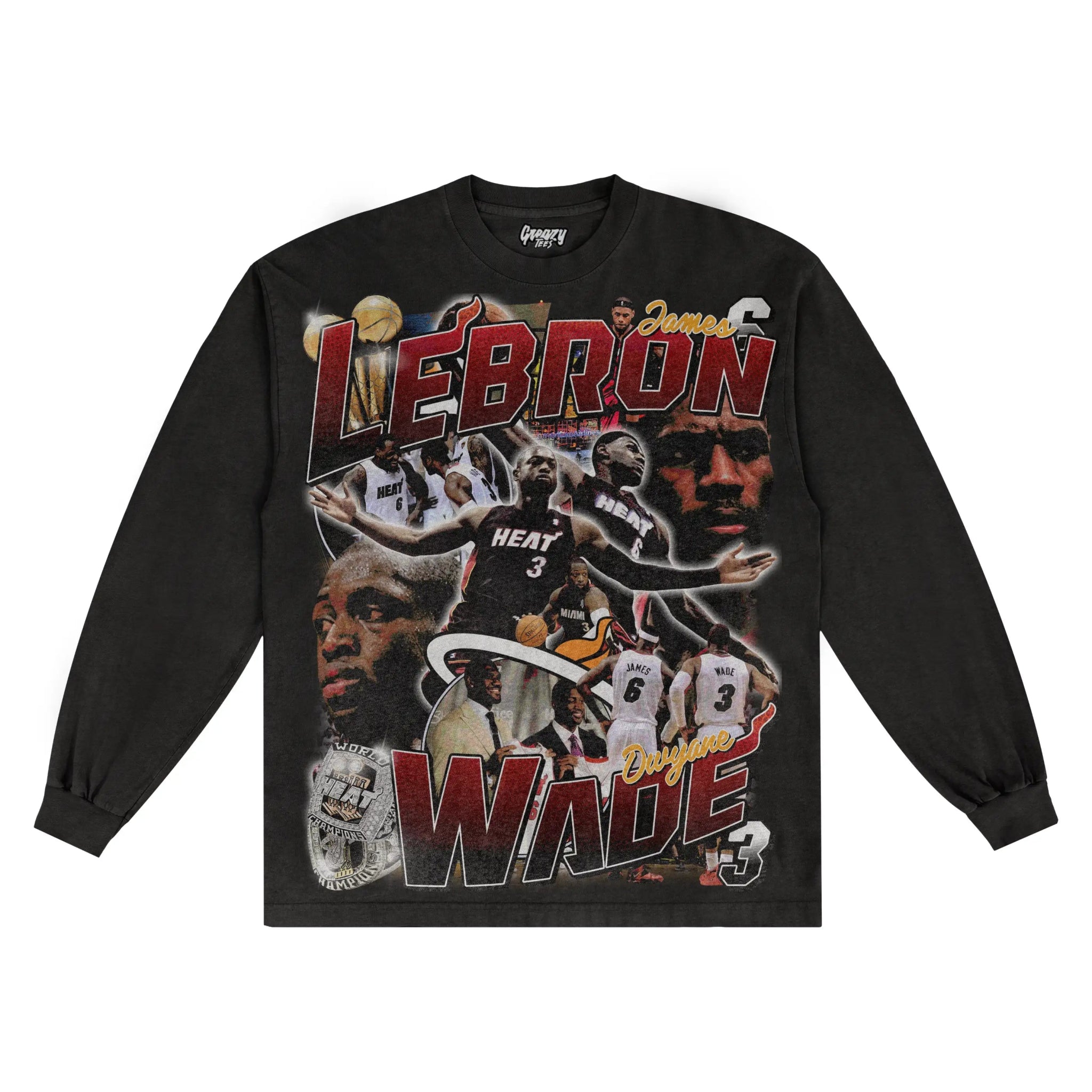 Lebron & Wade '12 - 13 Long Sleeved Tee - Greazy Tees