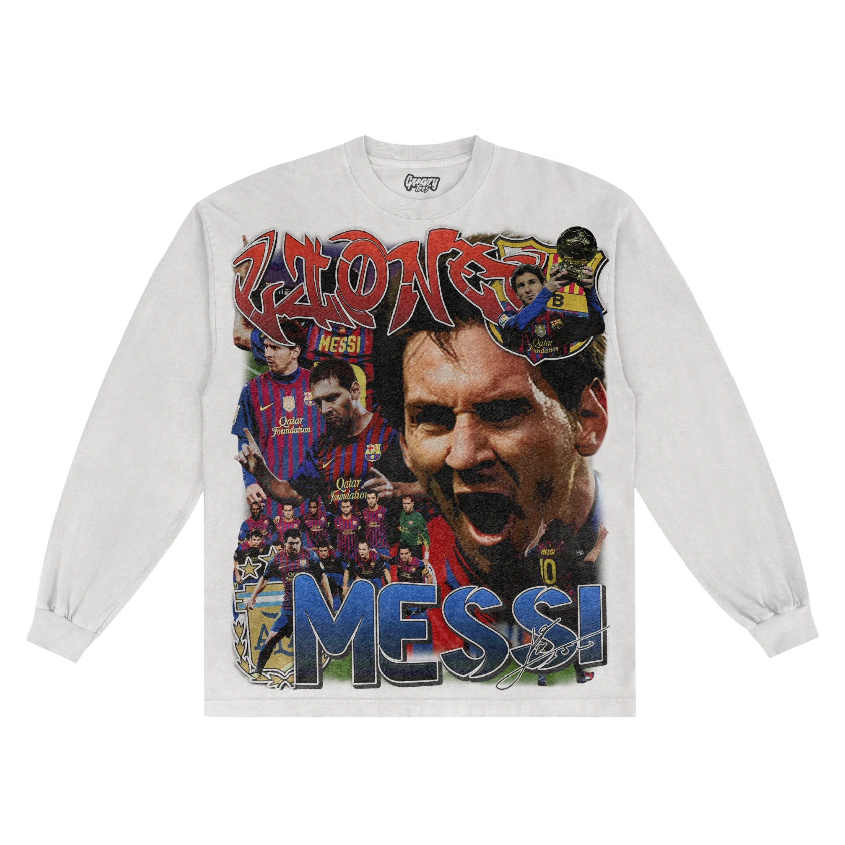 Lionel Messi '11-12 Long Sleeved Tee Long Sleeved Tee Greazy Tees 