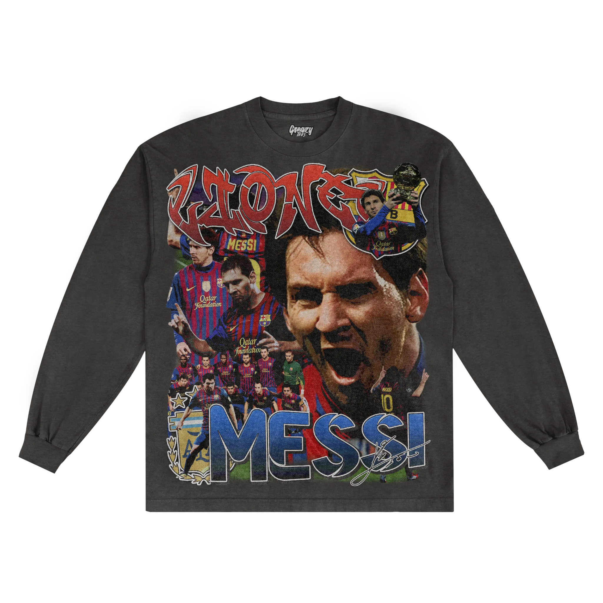 Lionel Messi '11/12 Classic Long Sleeved Tee - Greazy Tees