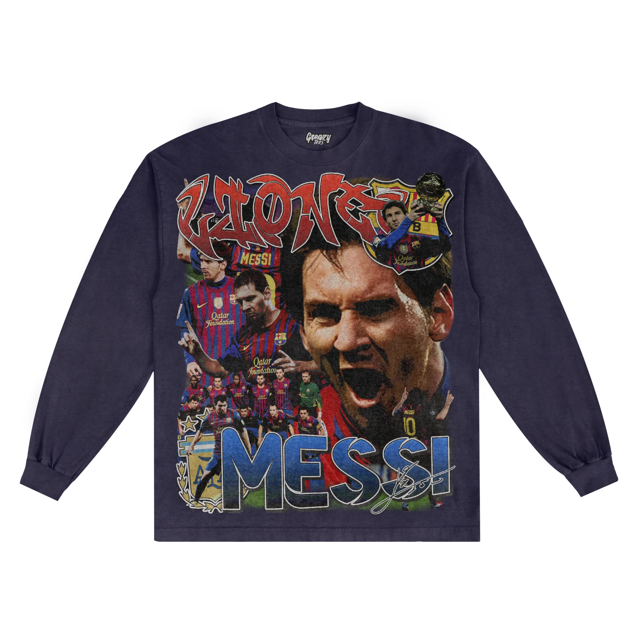 Lionel Messi '11/12 Classic Long Sleeved Tee - Greazy Tees