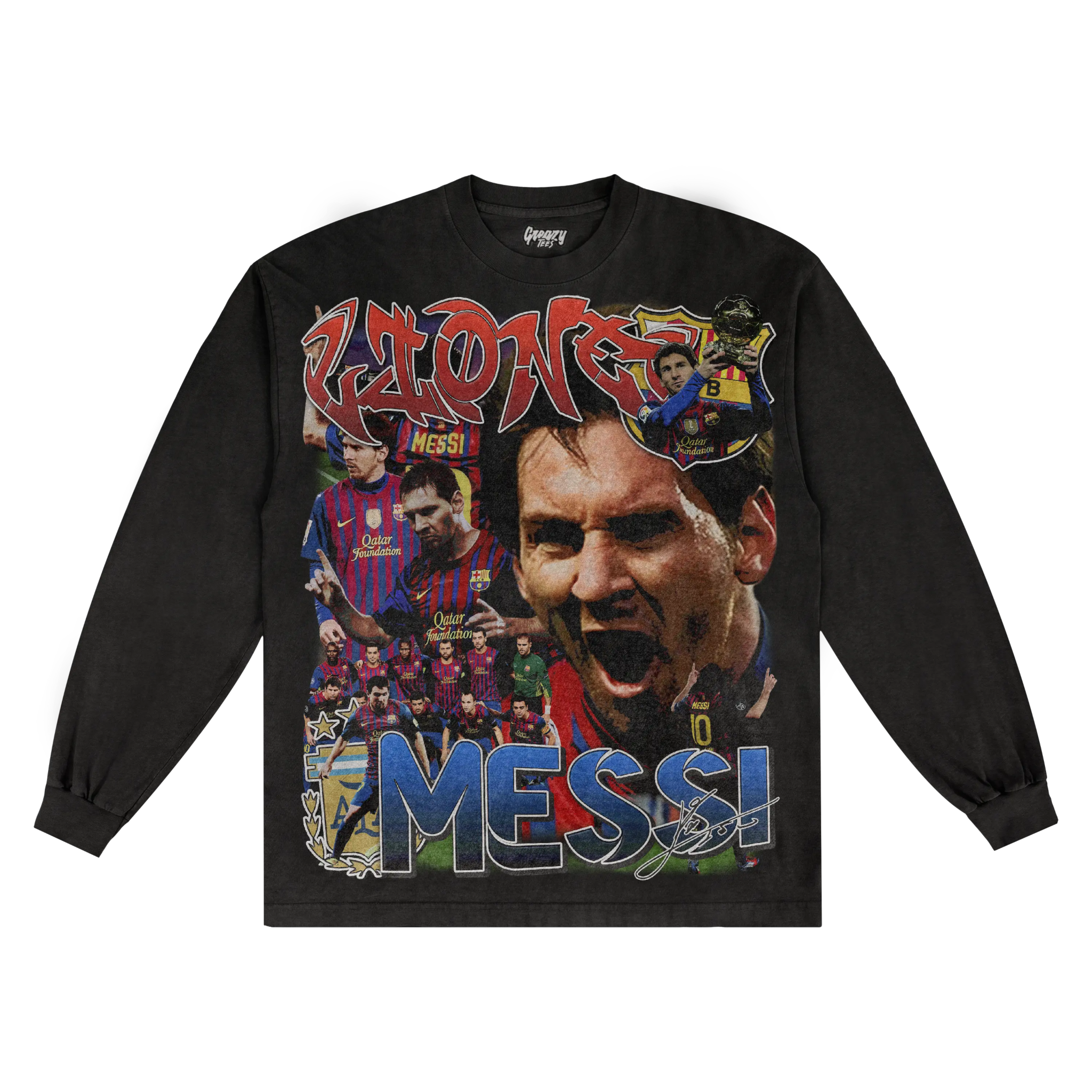 Lionel Messi '11/12 Classic Long Sleeved Tee - Greazy Tees