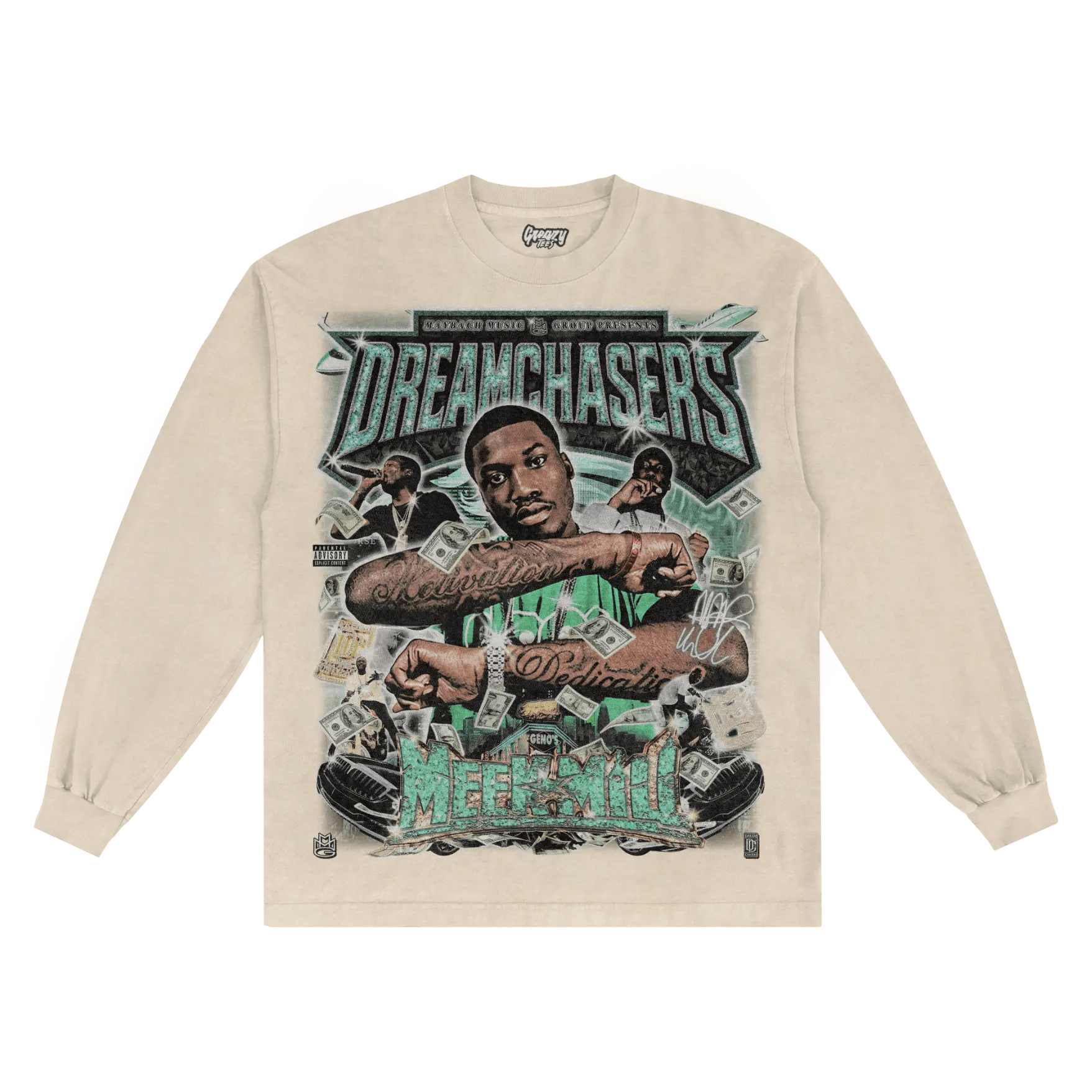 Meek Mill Dreamchasers Long Sleeved Tee - Greazy Tees