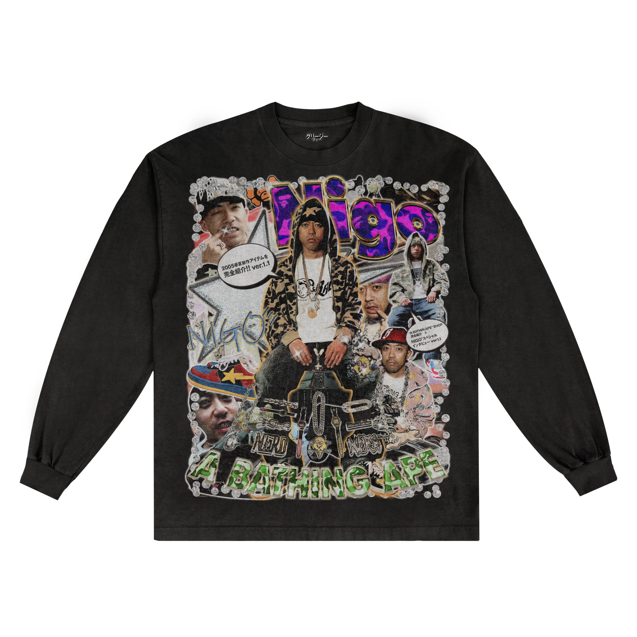 Nigo Long Sleeved Tee - Greazy Tees