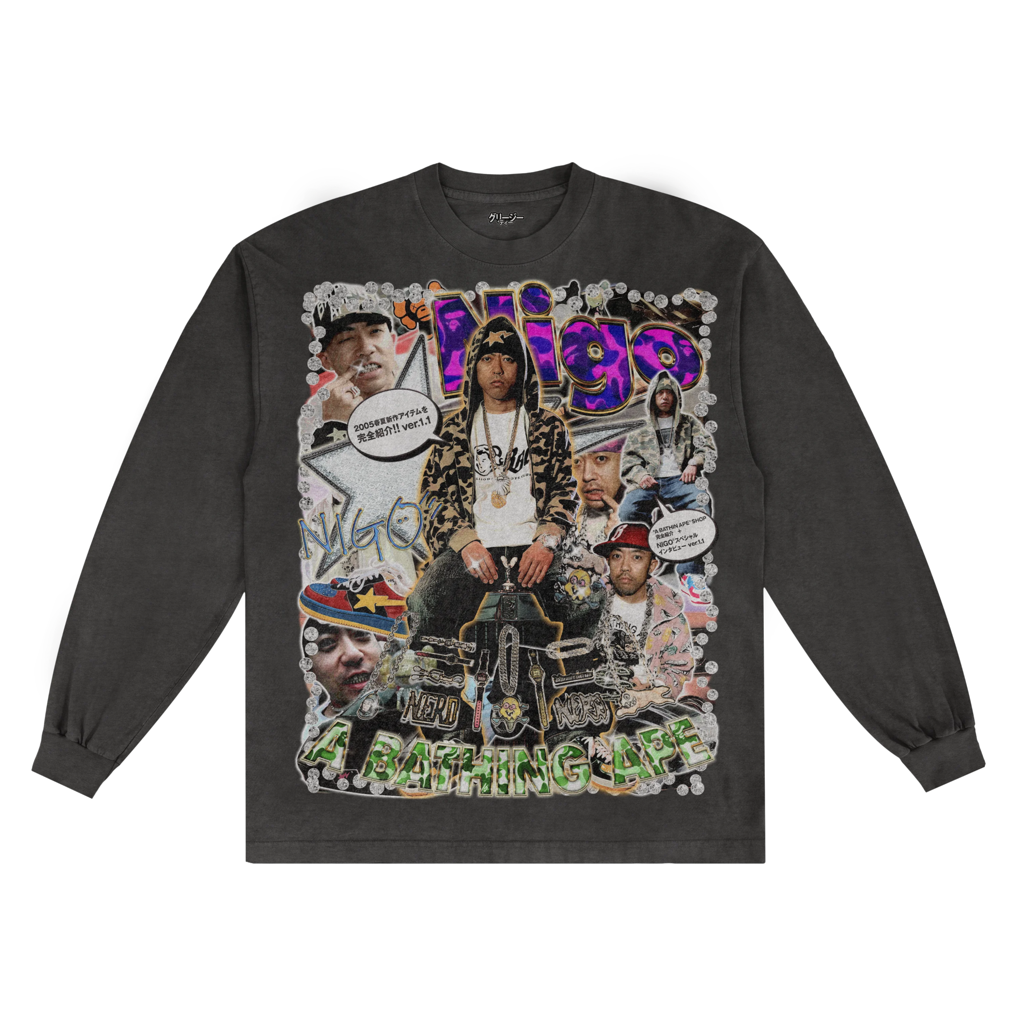 Nigo Long Sleeved Tee - Greazy Tees