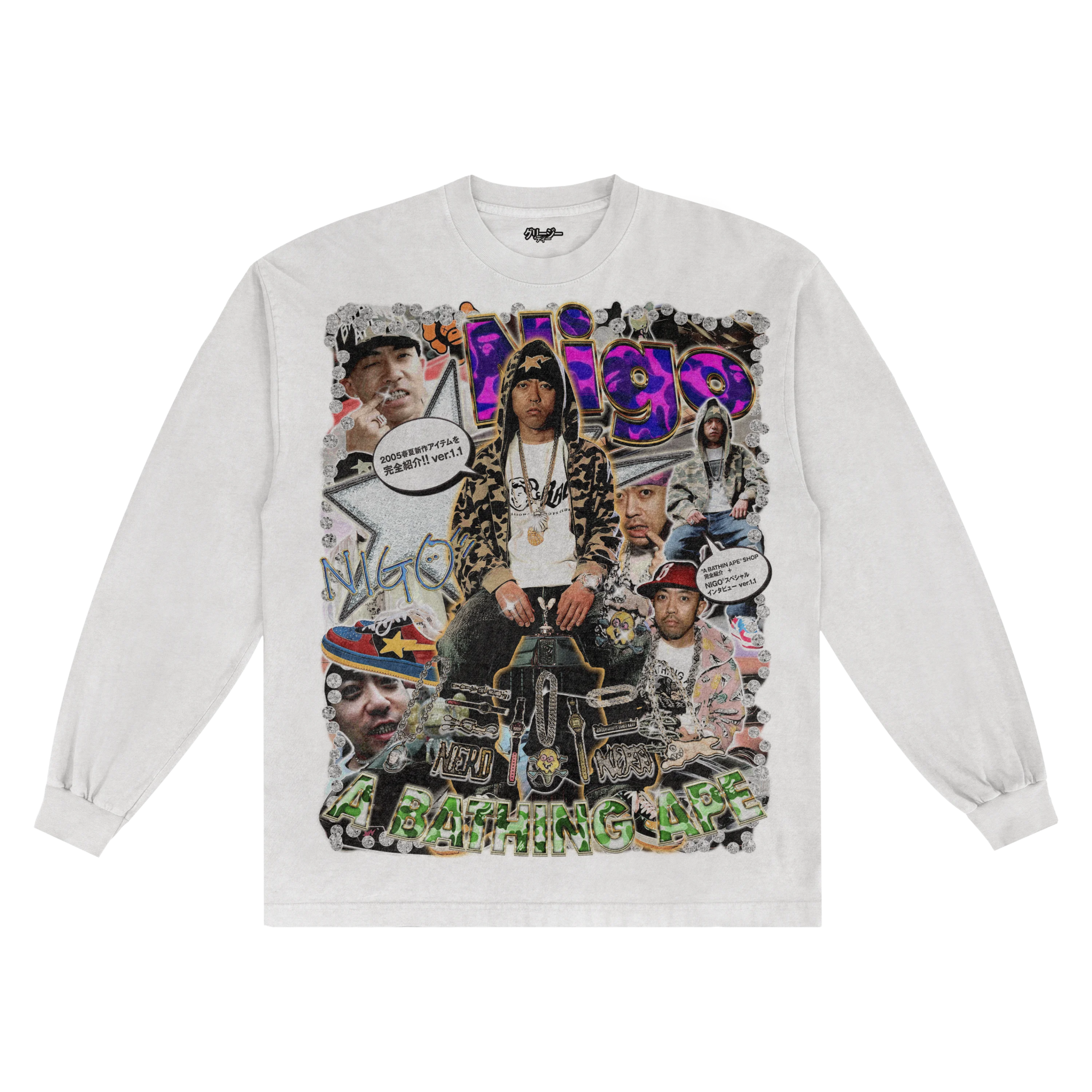 Nigo Long Sleeved Tee - Greazy Tees
