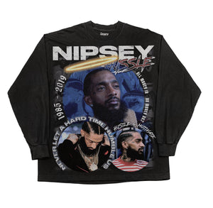 Nipsey Hussle Long Sleeved Tee - Greazy Tees