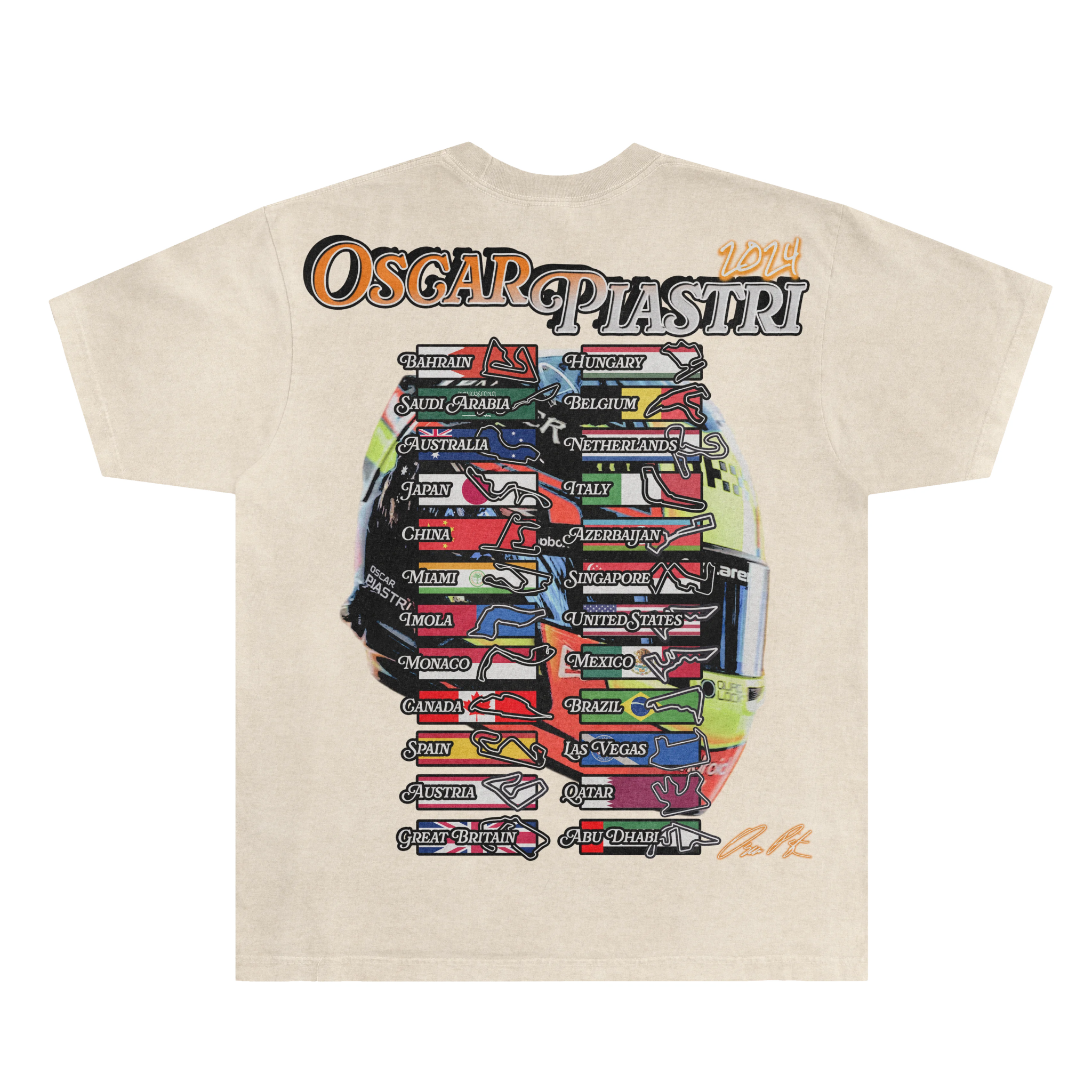 Oscar Piastri '24 Helmet Tee - Greazy Tees