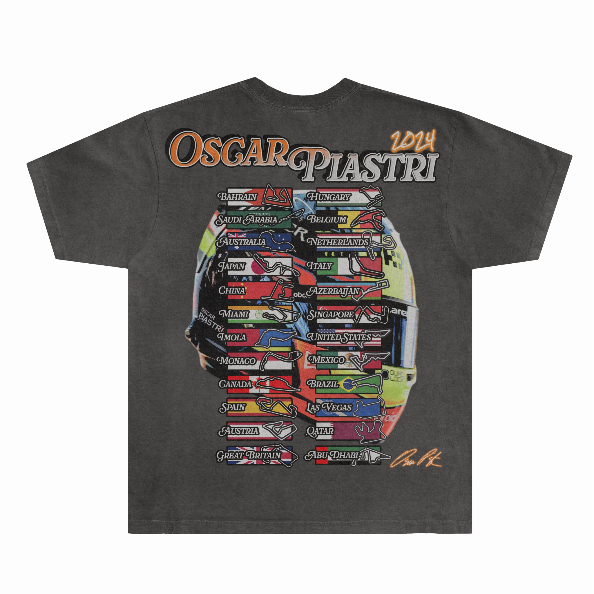 Oscar Piastri '24 Helmet Tee - Greazy Tees