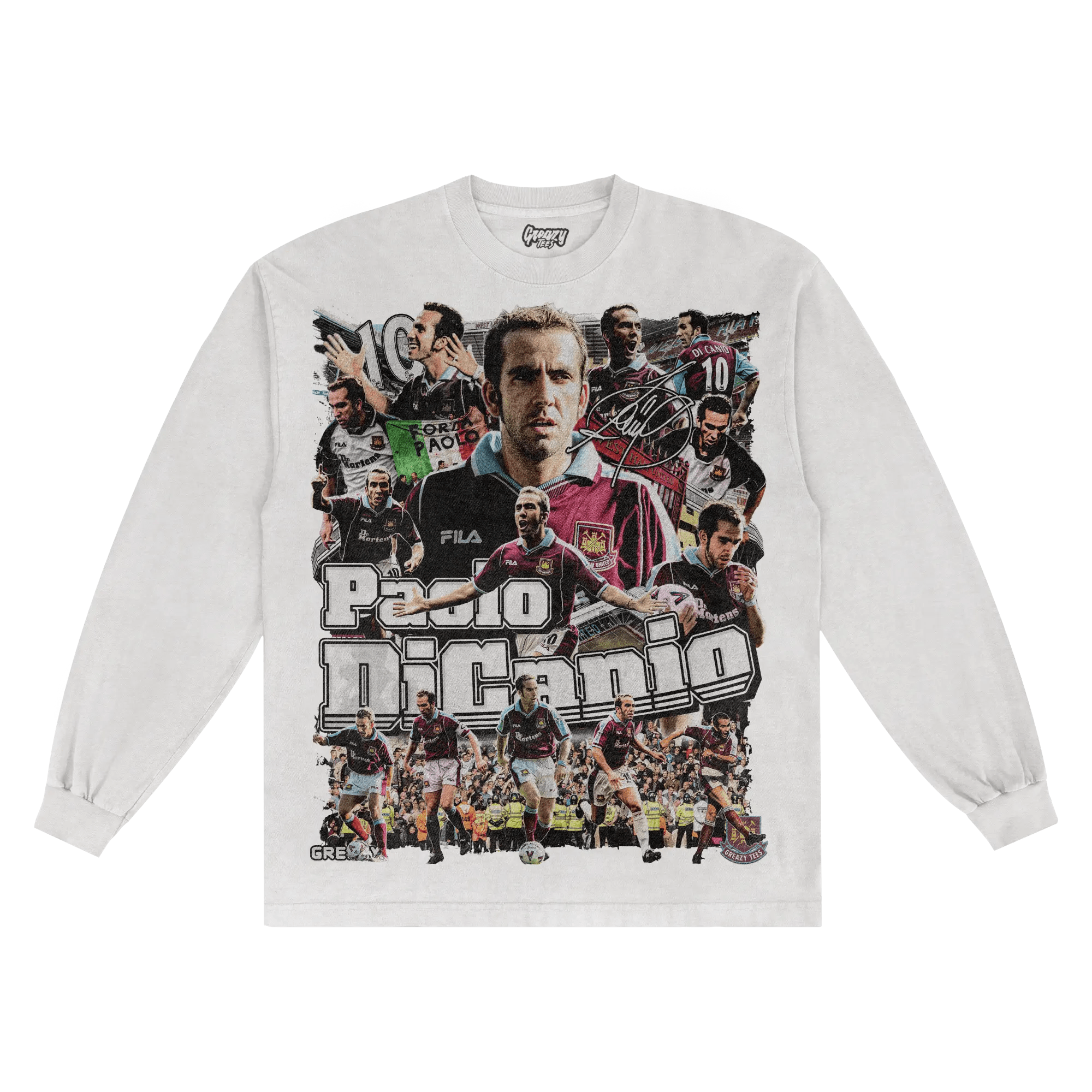 Paolo Di Canio West Ham United Long Sleeved Tee - Greazy Tees