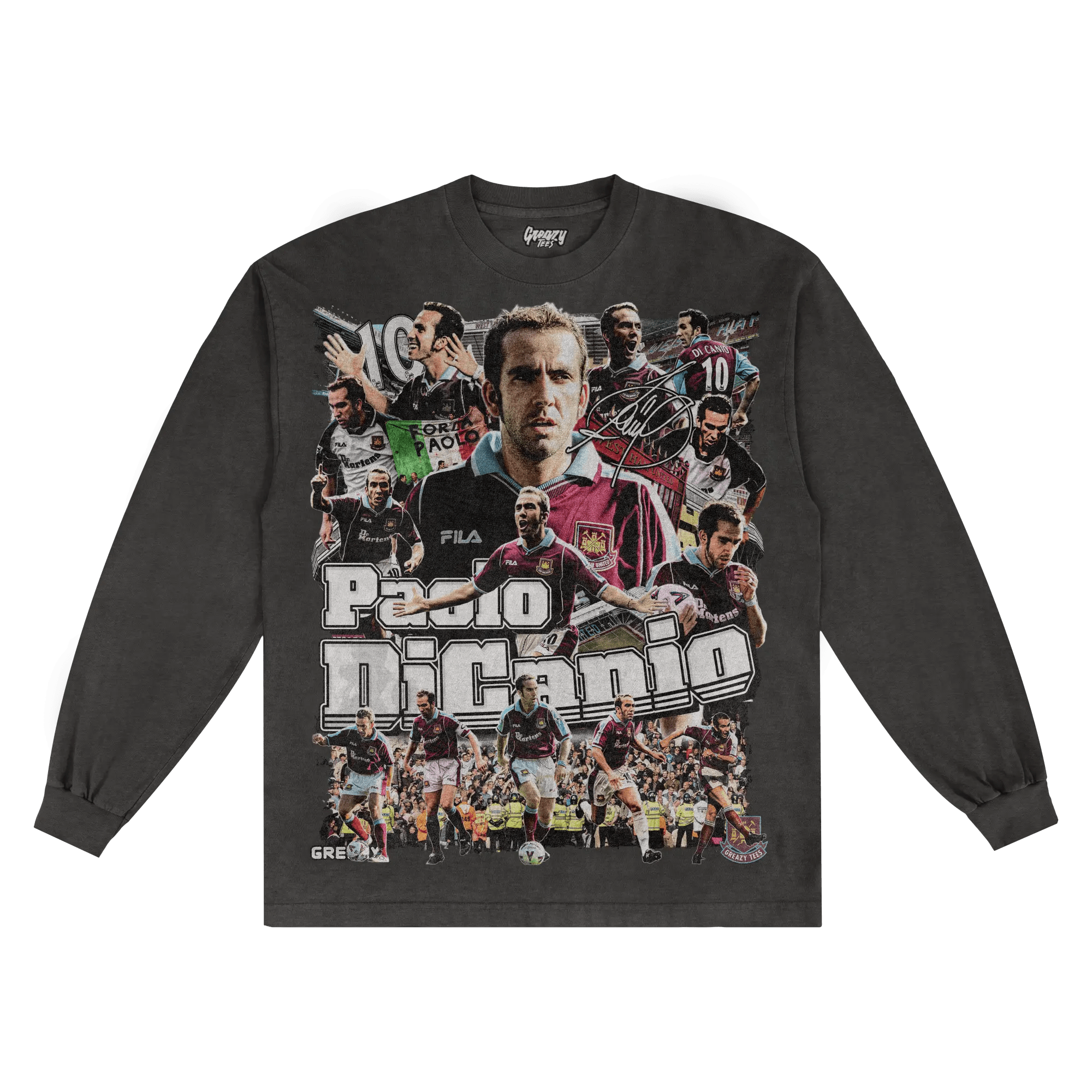 Paolo Di Canio West Ham United Long Sleeved Tee - Greazy Tees