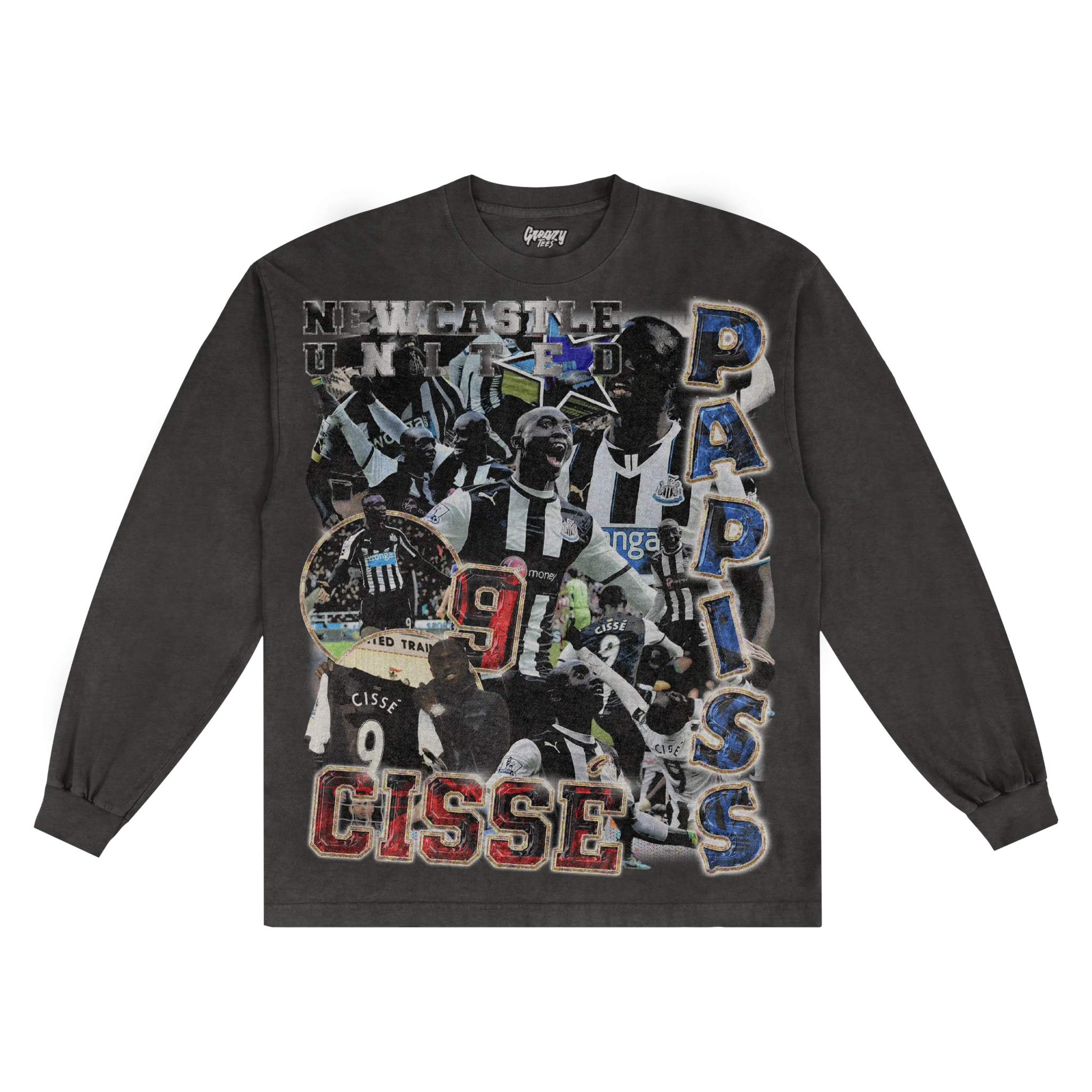 Papiss Cissé Newcastle Classic Long Sleeved Tee - Greazy Tees