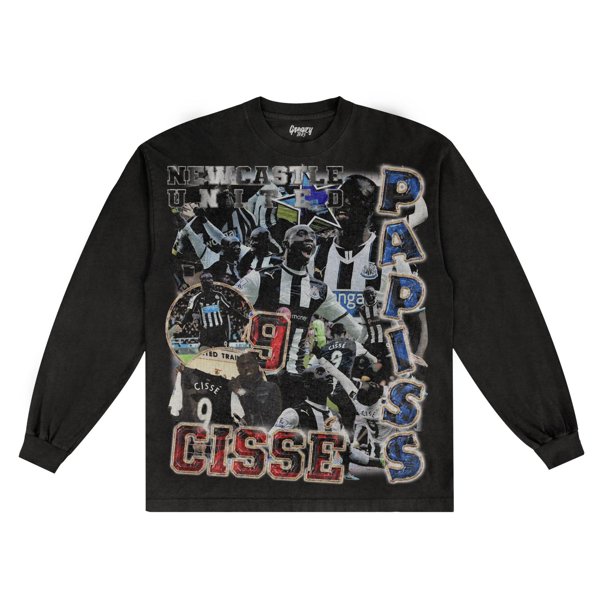 Papiss Cissé Newcastle Classic Long Sleeved Tee - Greazy Tees