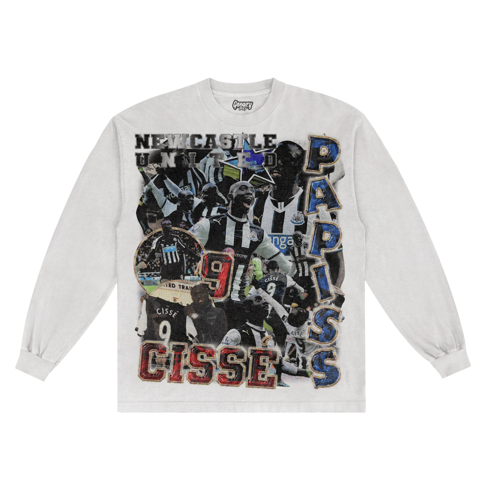 Papiss Cissé Newcastle Classic Long Sleeved Tee - Greazy Tees