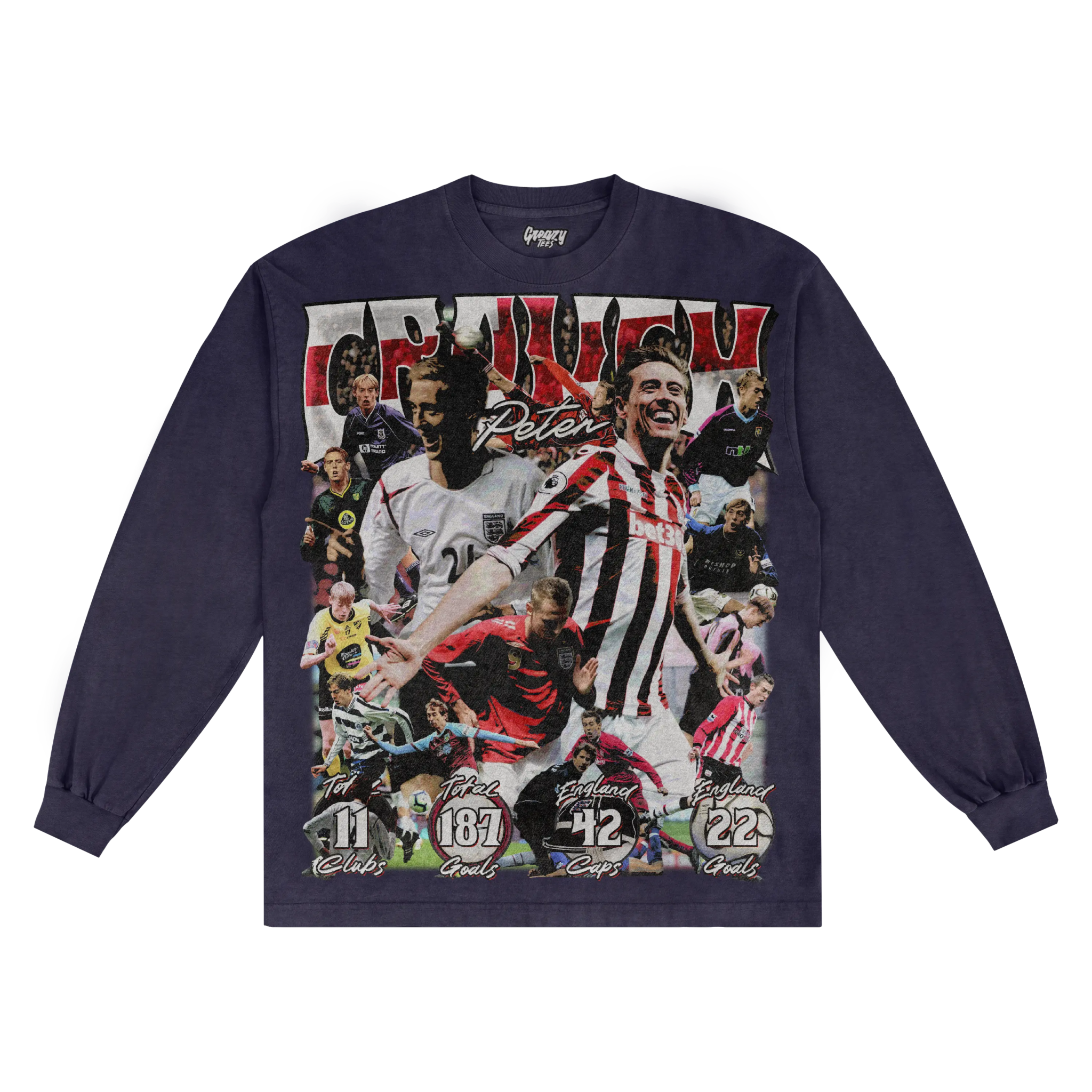 Peter Crouch Long Sleeved Tee - Greazy Tees