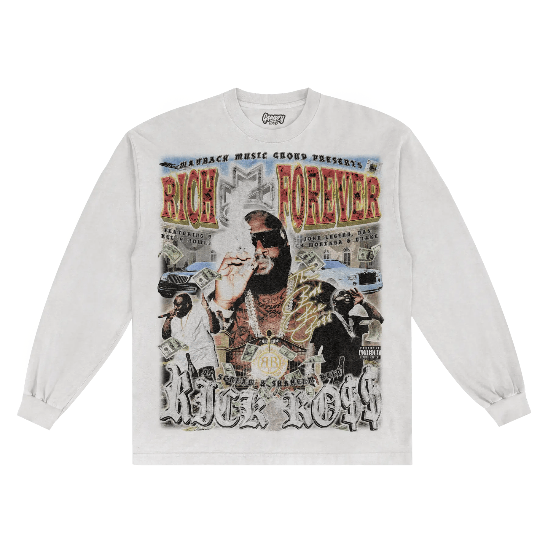 Rick Ross Rich Forever Long Sleeved Tee - Greazy Tees