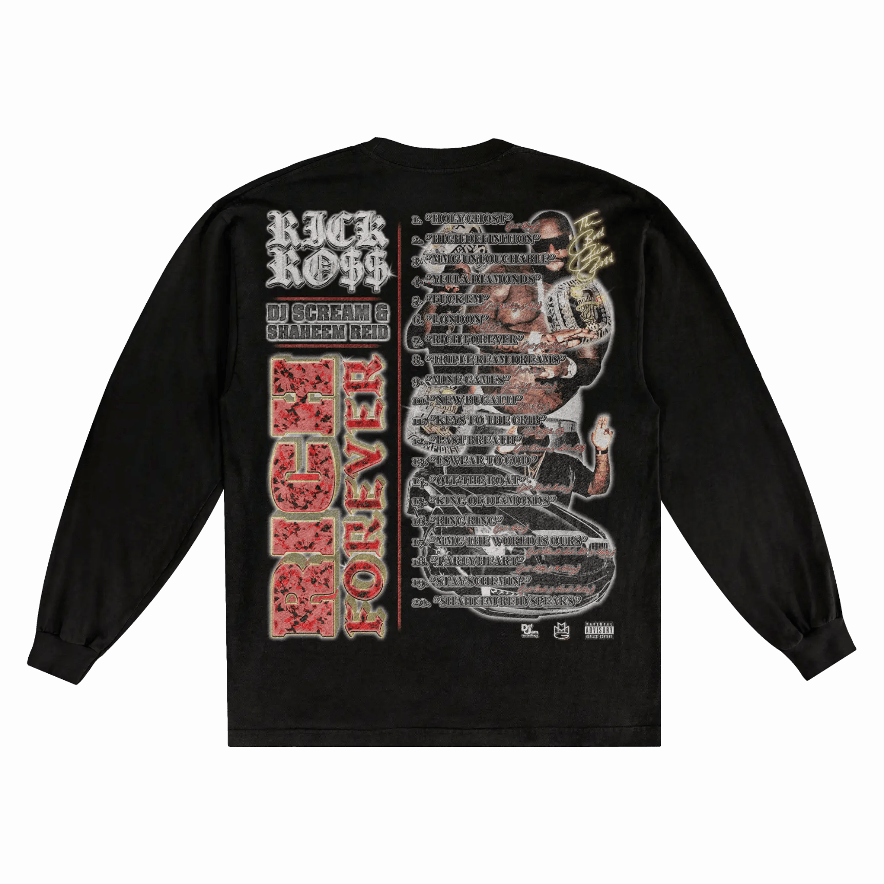 Rick Ross Rich Forever Long Sleeved Tee - Greazy Tees
