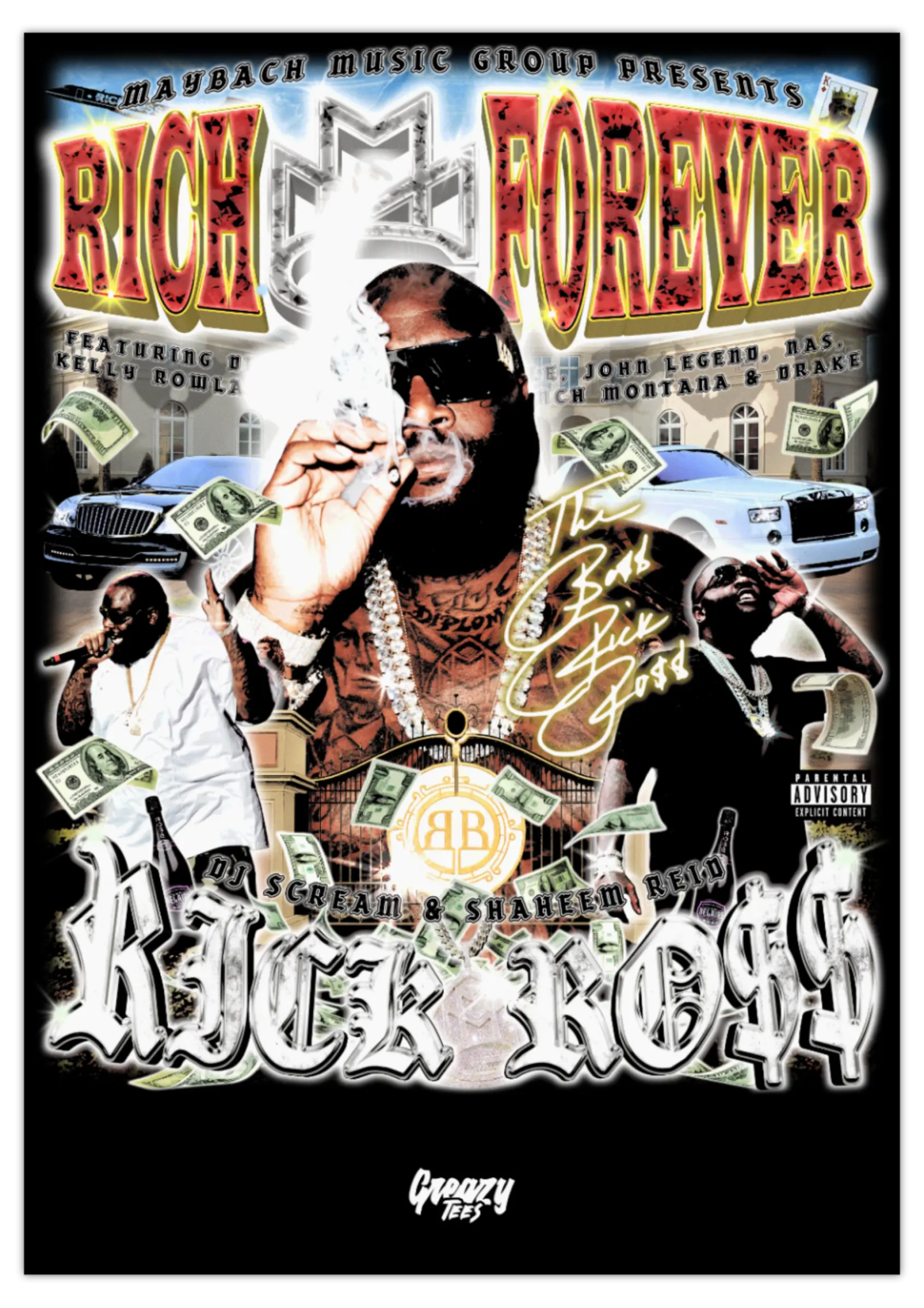 Rick Ross Rich Forever Poster Print - Greazy Tees