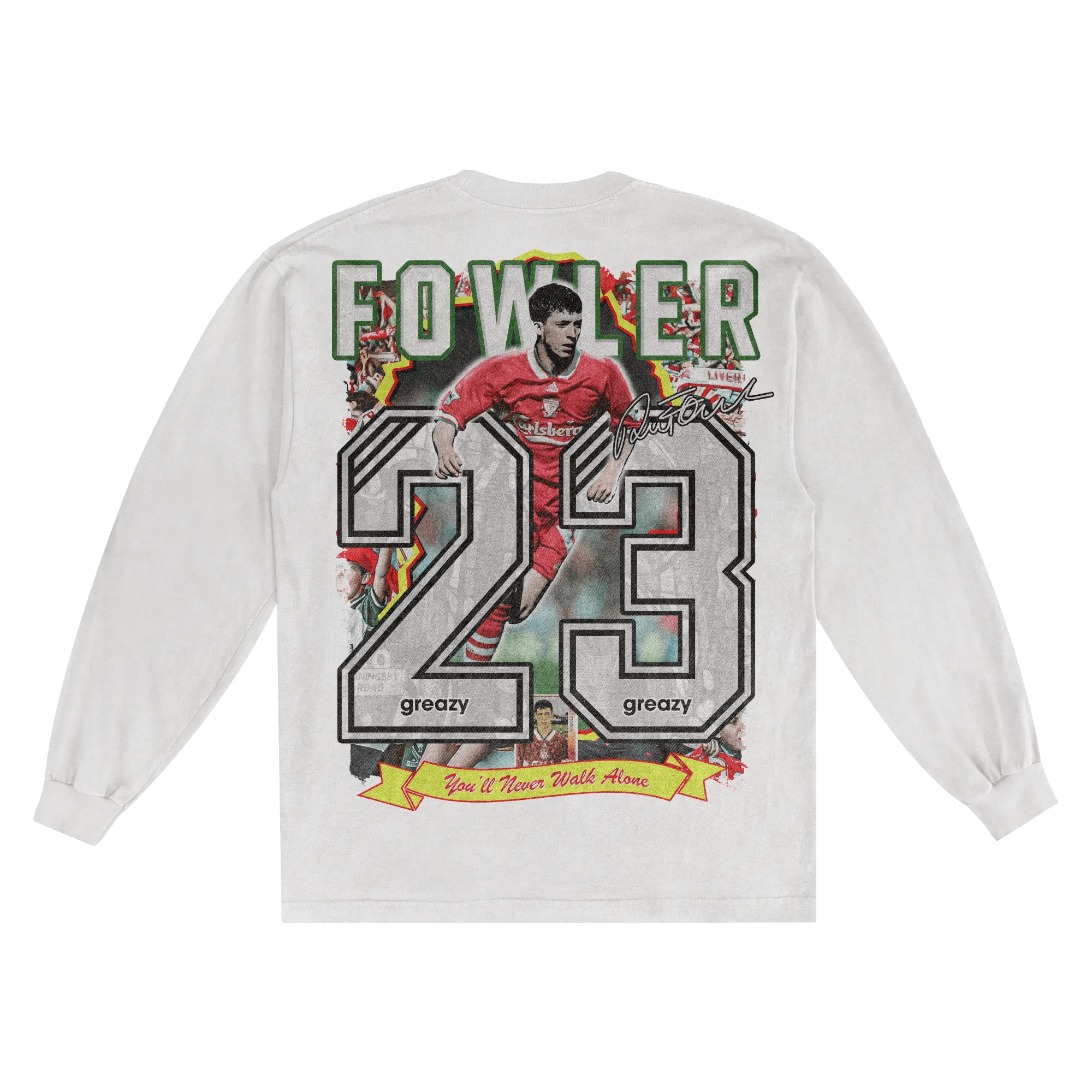 Robbie Fowler Liverpool FC Long Sleeved Tee - Greazy Tees