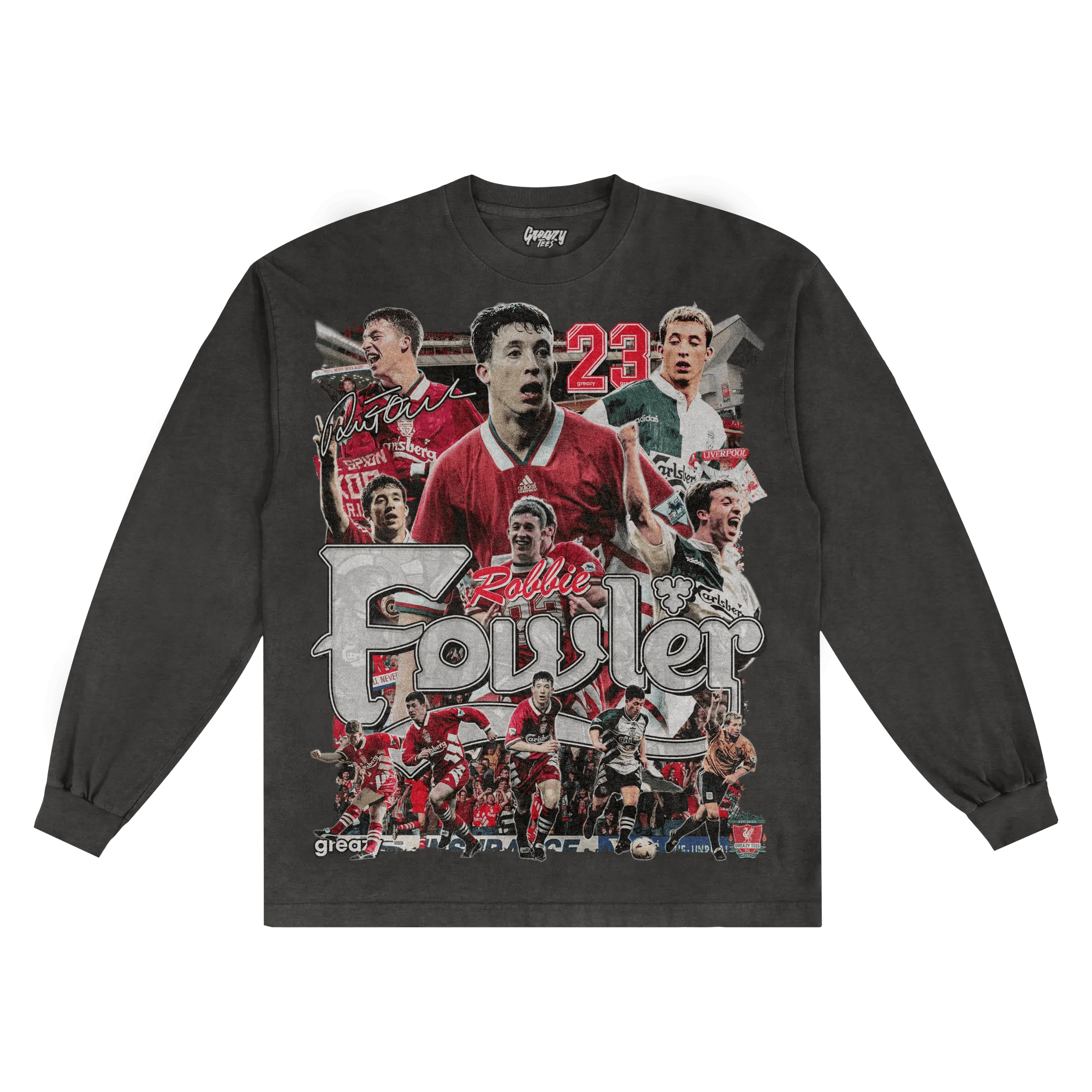 Robbie Fowler Liverpool FC Long Sleeved Tee - Greazy Tees