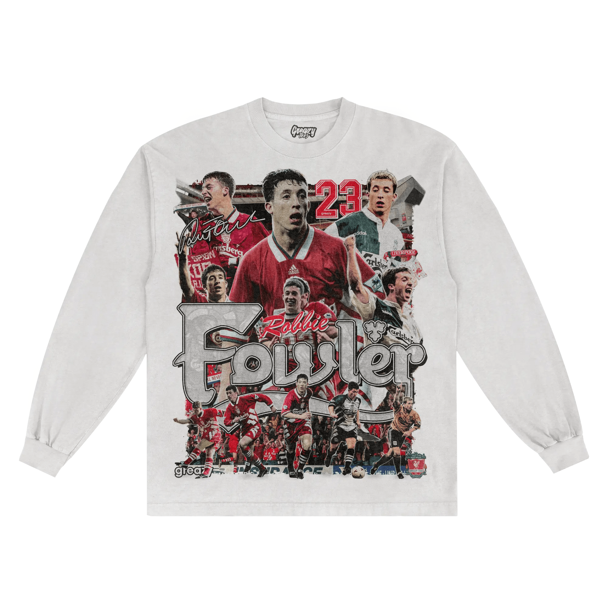 Robbie Fowler Liverpool FC Long Sleeved Tee - Greazy Tees
