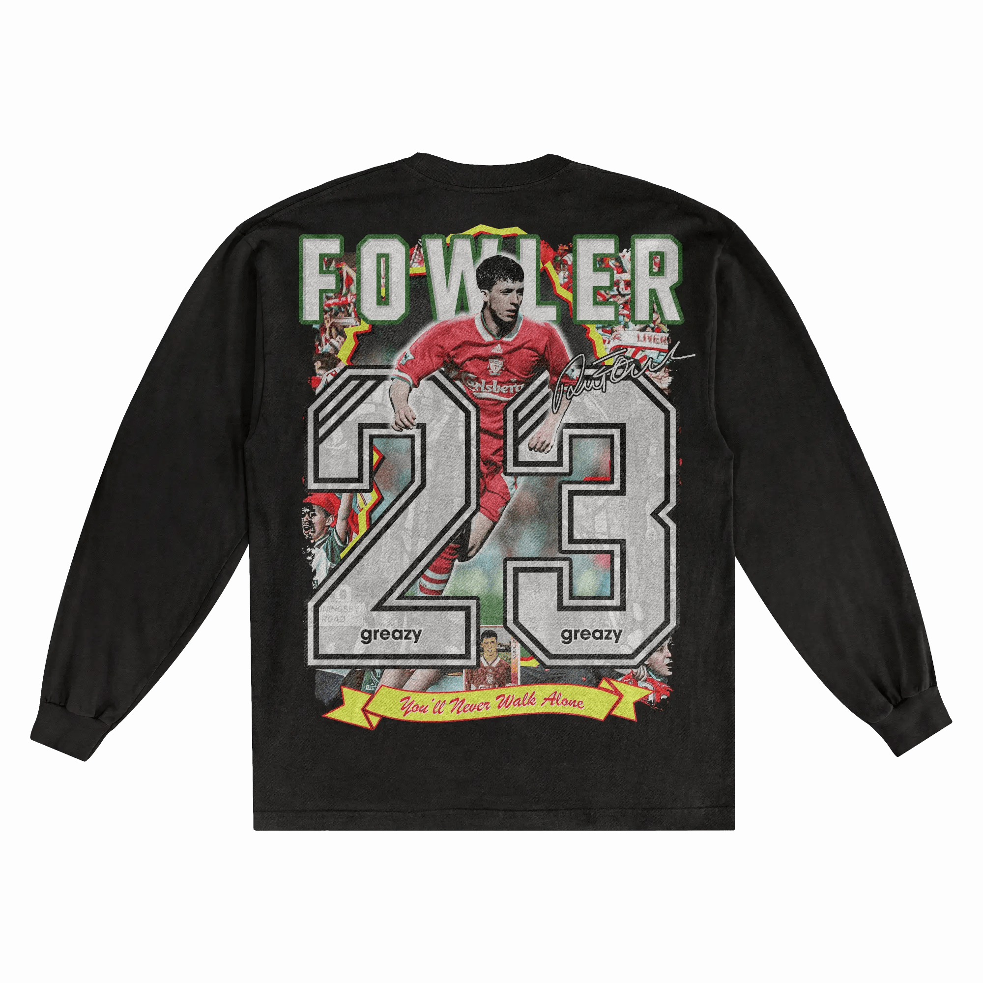 Robbie Fowler Liverpool FC Long Sleeved Tee - Greazy Tees