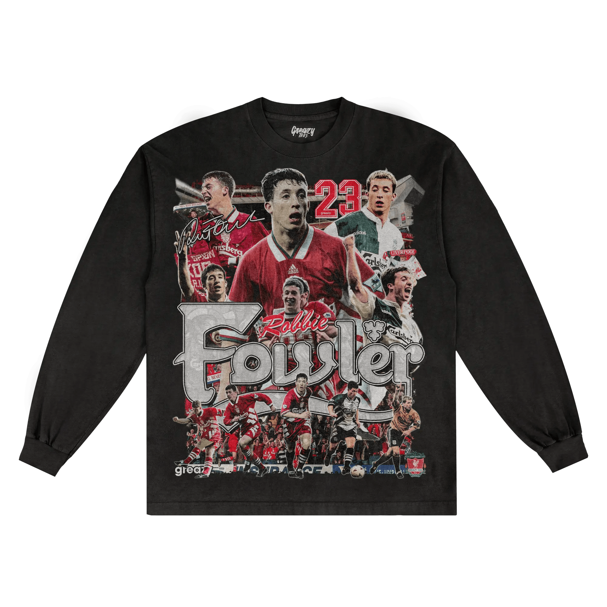 Robbie Fowler Liverpool FC Long Sleeved Tee - Greazy Tees