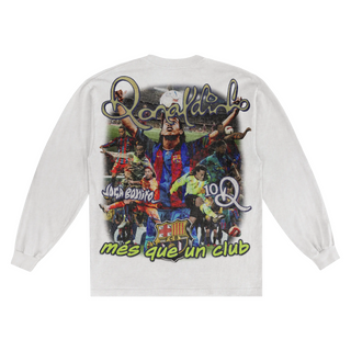 Ronaldinho Barça Classic Long Sleeved Tee - Greazy Tees