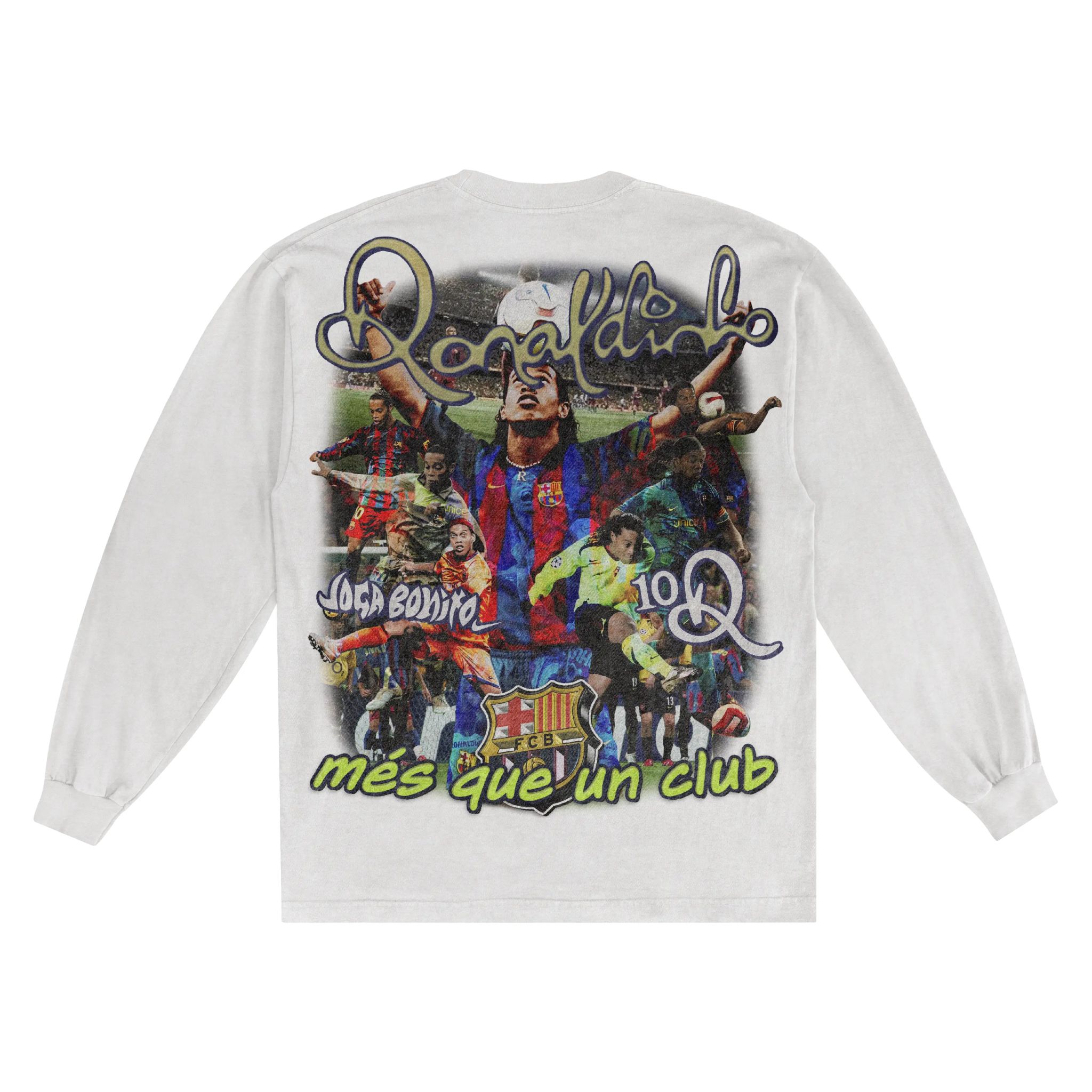 Ronaldinho Barça Classic Long Sleeved Tee - Greazy Tees