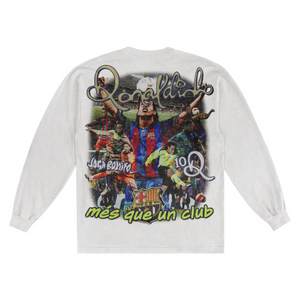 Ronaldinho Barça Classic Long Sleeved Tee - Greazy Tees