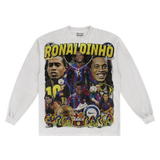 Ronaldinho Barça Classic Long Sleeved Tee - Greazy Tees