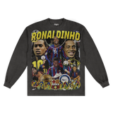 Ronaldinho Barça Classic Long Sleeved Tee - Greazy Tees