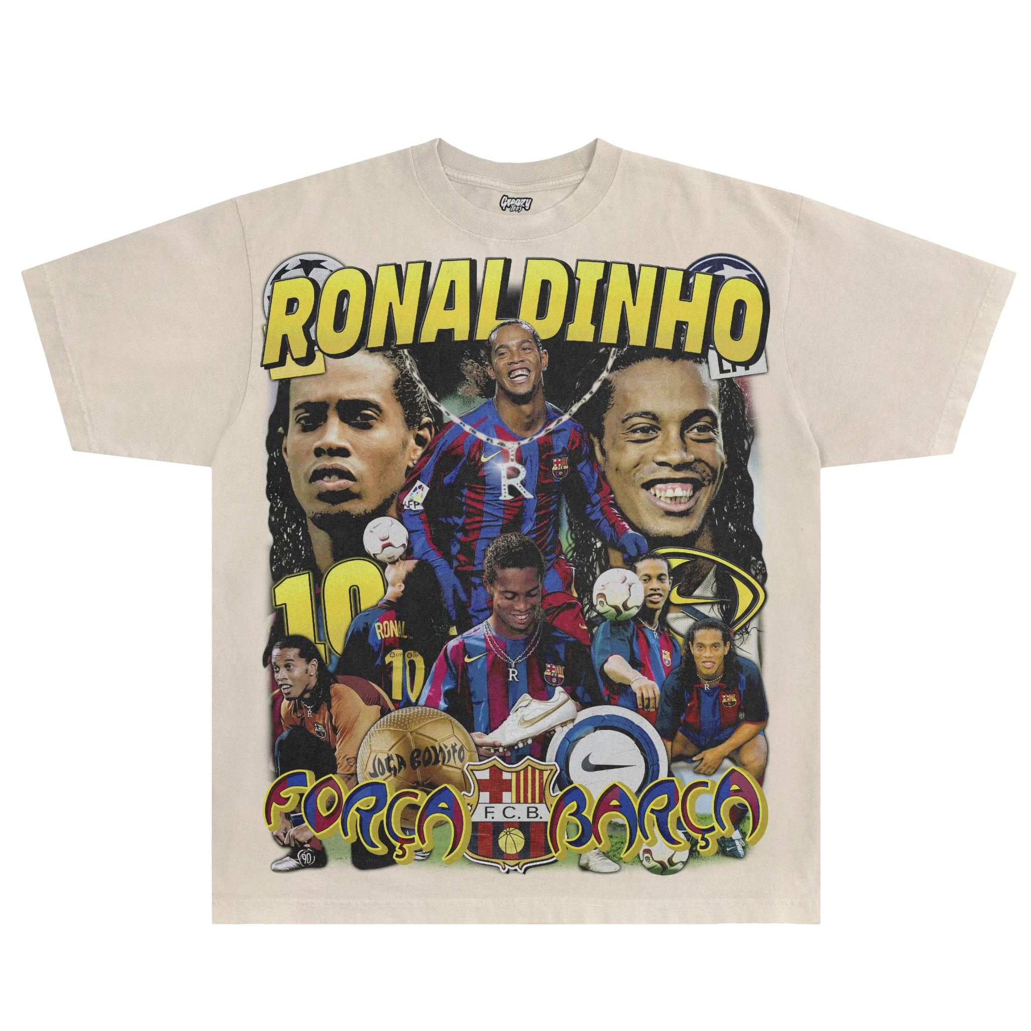 Ronaldinho Barça Classic Tee - Greazy Tees