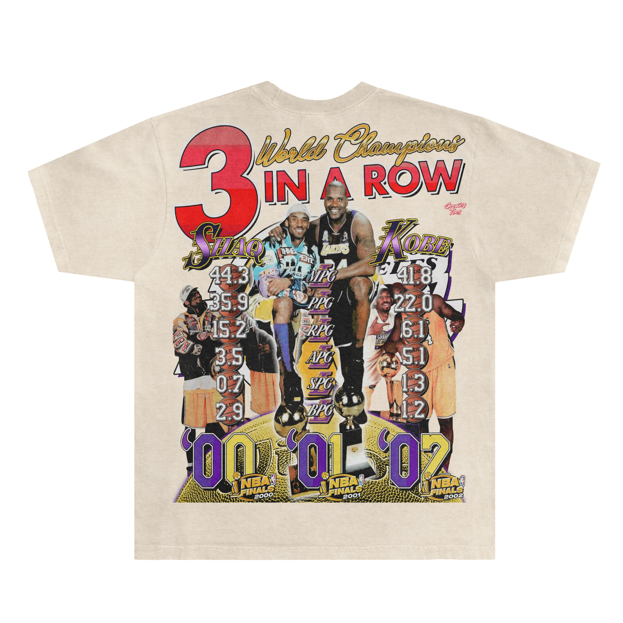 Shaq & Kobe '00 - 02 Classic Tee - Greazy Tees