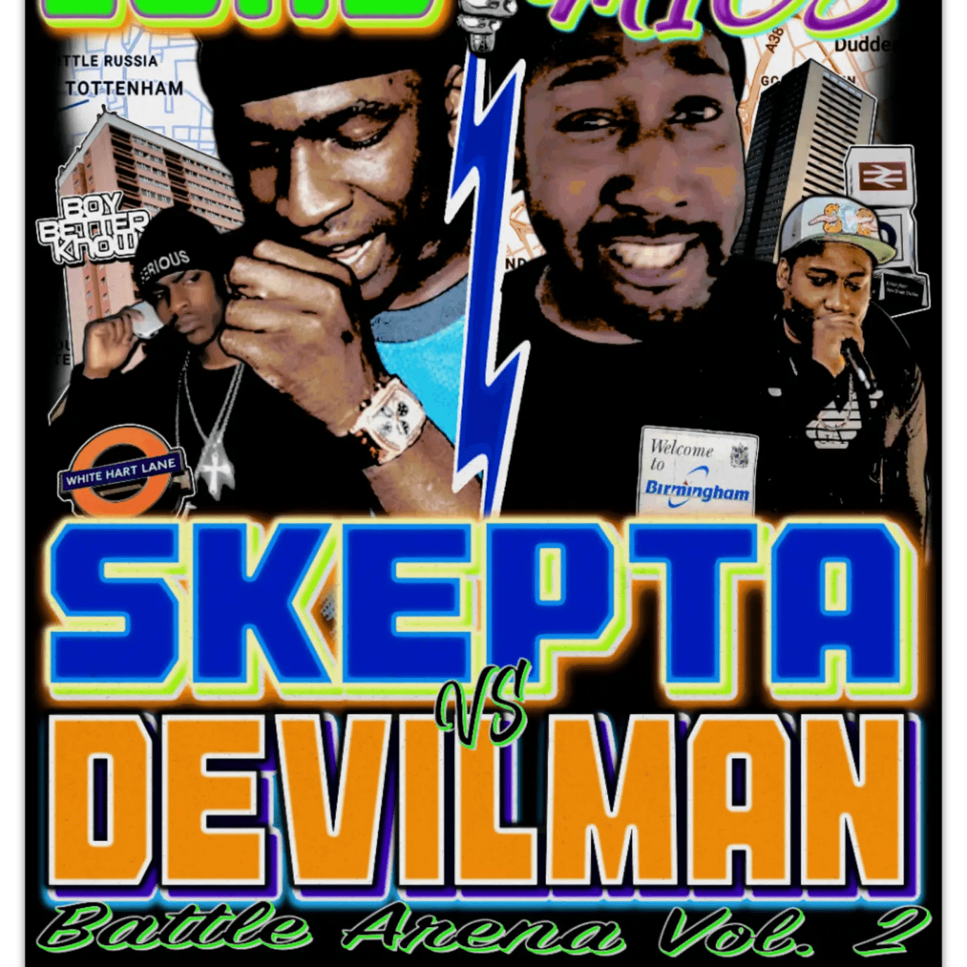 Skepta vs Devilman Lord of the Mics Poster - Greazy Tees