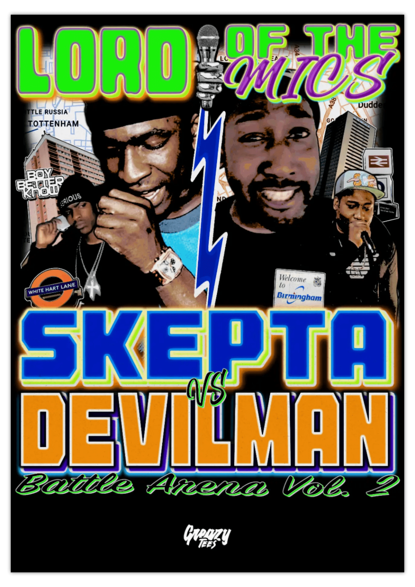 Skepta vs Devilman Lord of the Mics Poster - Greazy Tees