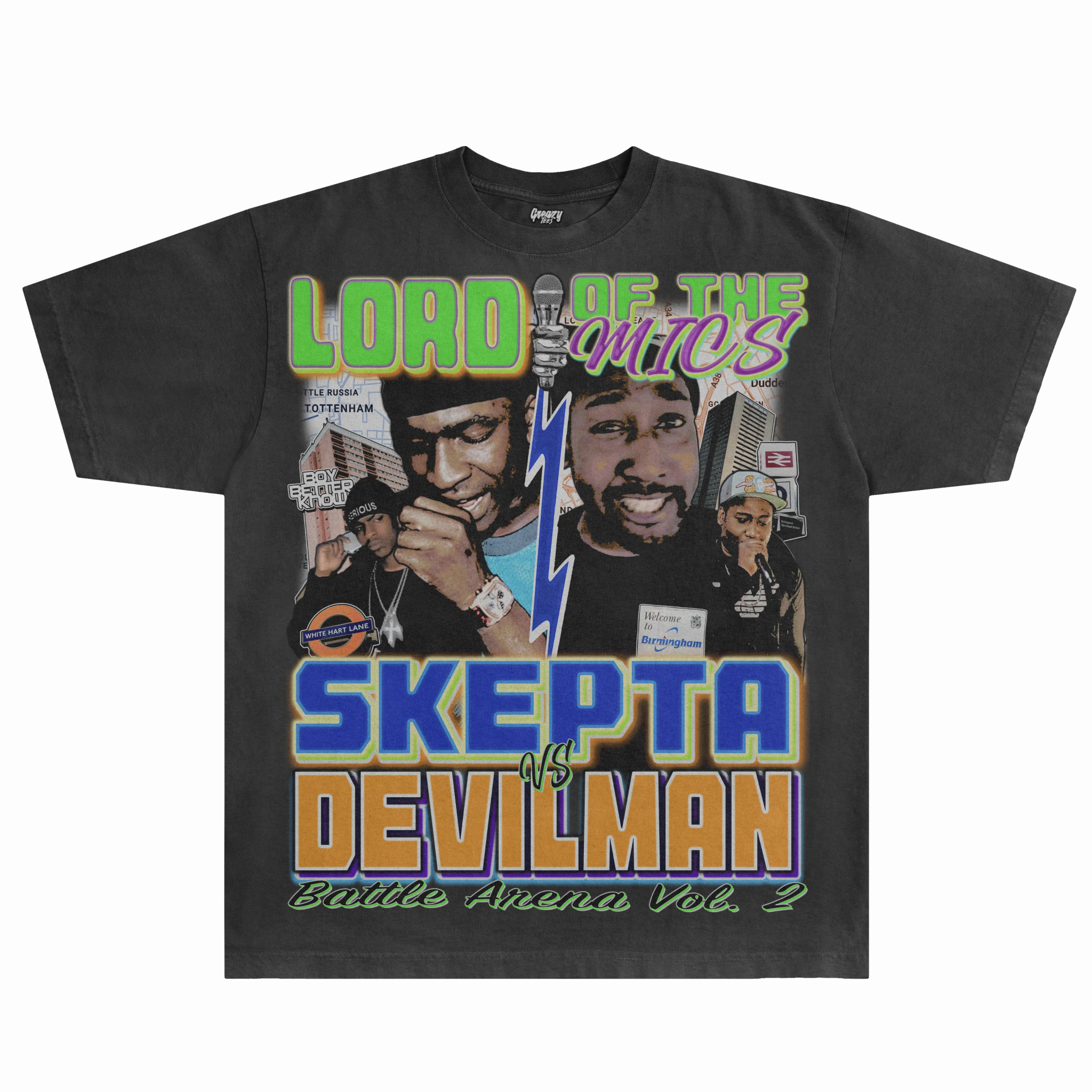 Skepta vs Devilman Lord of the Mics Tee - Greazy Tees