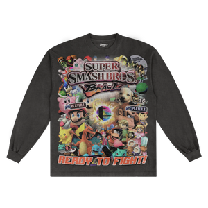 Super Smash Bros. Brawl Classic Long Sleeved Tee - Greazy Tees