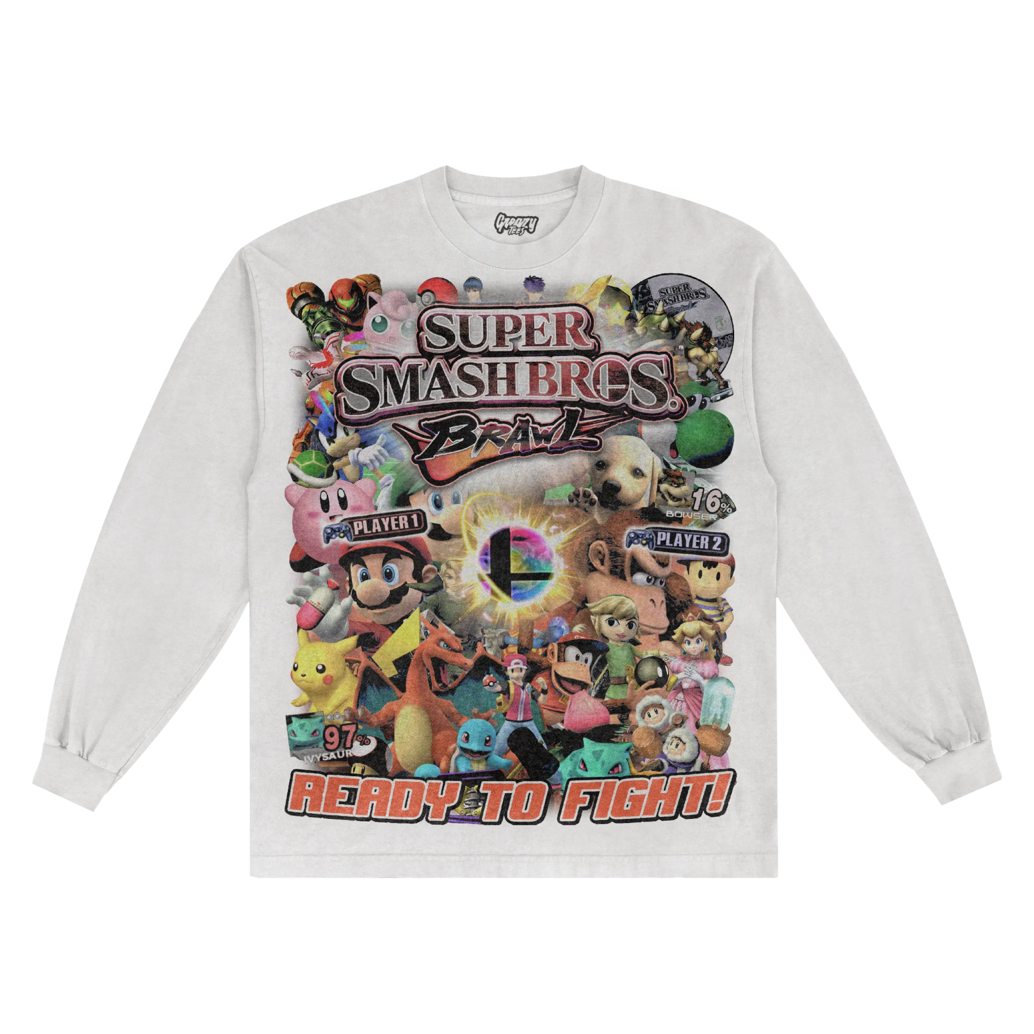 Super Smash Bros. Brawl Classic Long Sleeved Tee - Greazy Tees