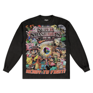 Super Smash Bros. Brawl Classic Long Sleeved Tee - Greazy Tees