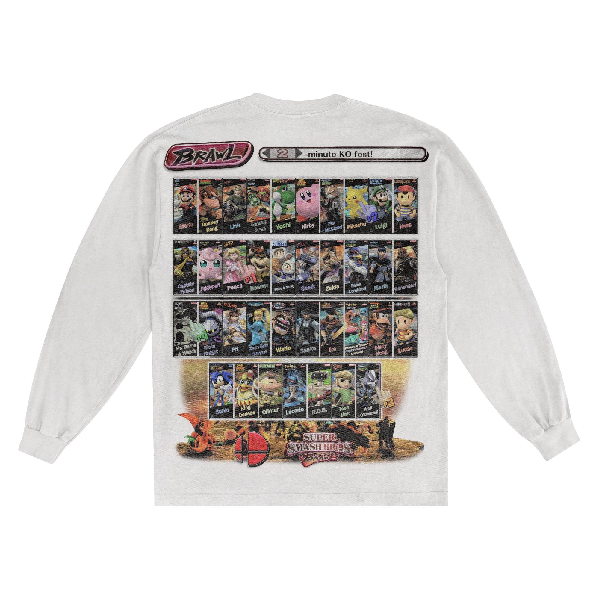 Super Smash Bros. Brawl Long Sleeved Tee - Greazy Tees