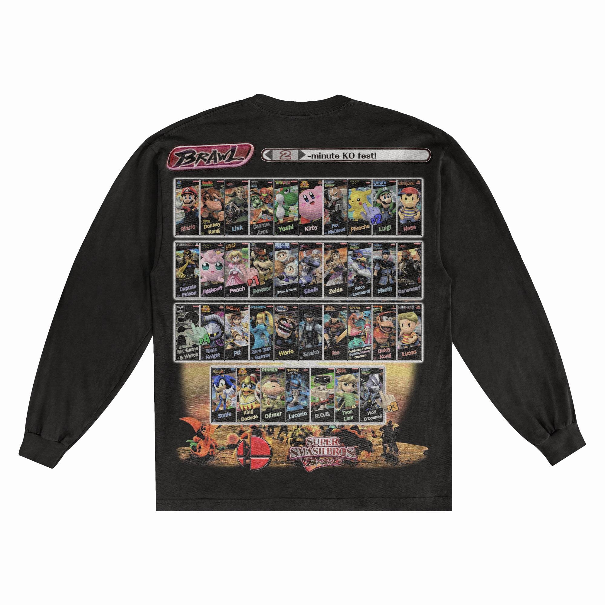 Super Smash Bros. Brawl Long Sleeved Tee - Greazy Tees