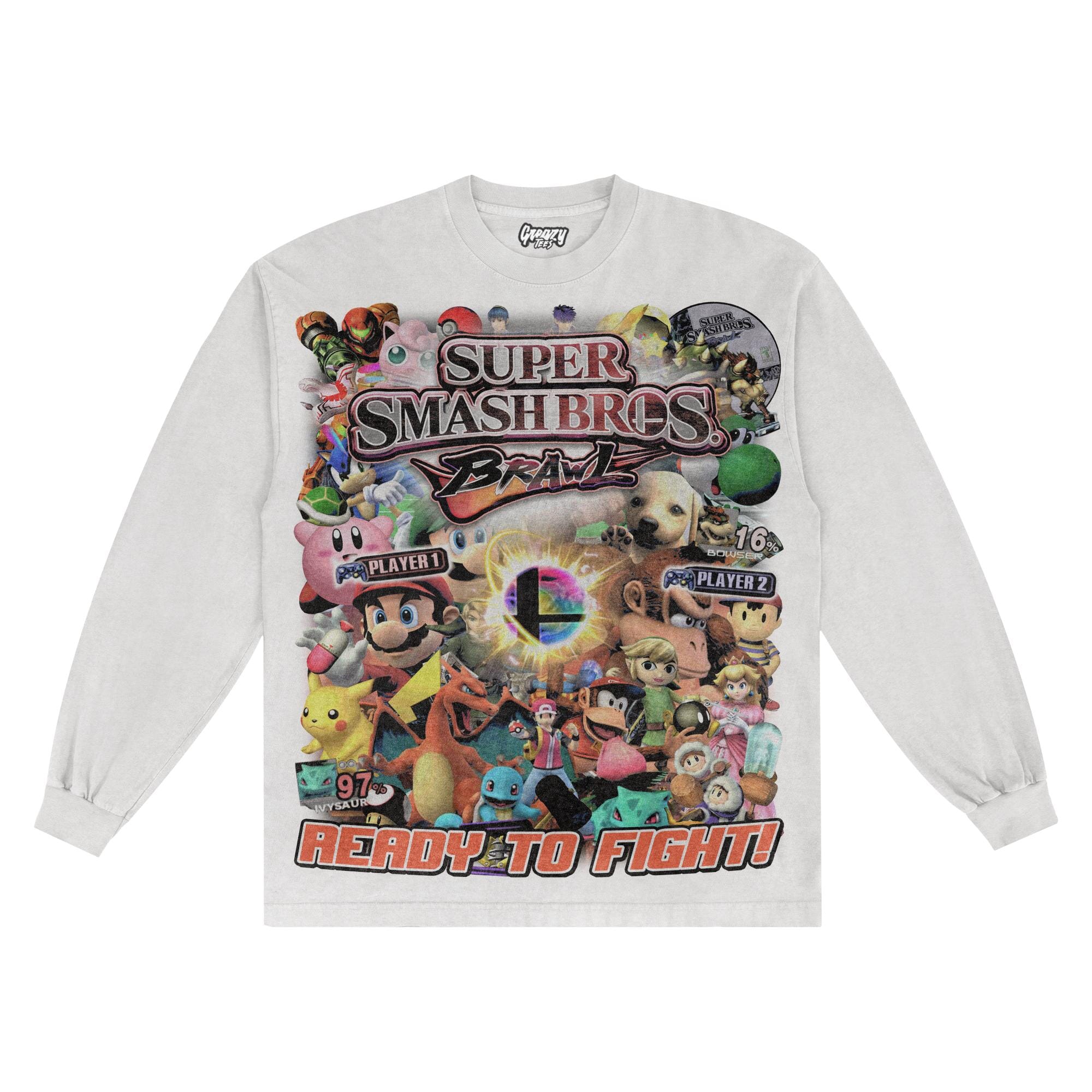 Super Smash Bros. Brawl Long Sleeved Tee - Greazy Tees