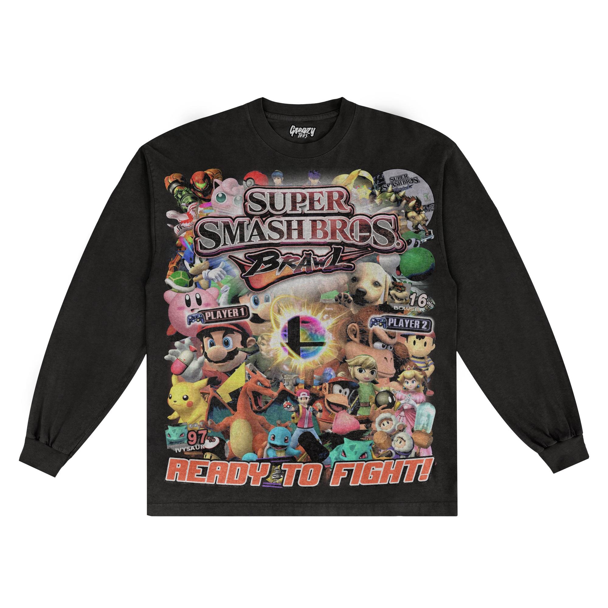 Super Smash Bros. Brawl Long Sleeved Tee - Greazy Tees