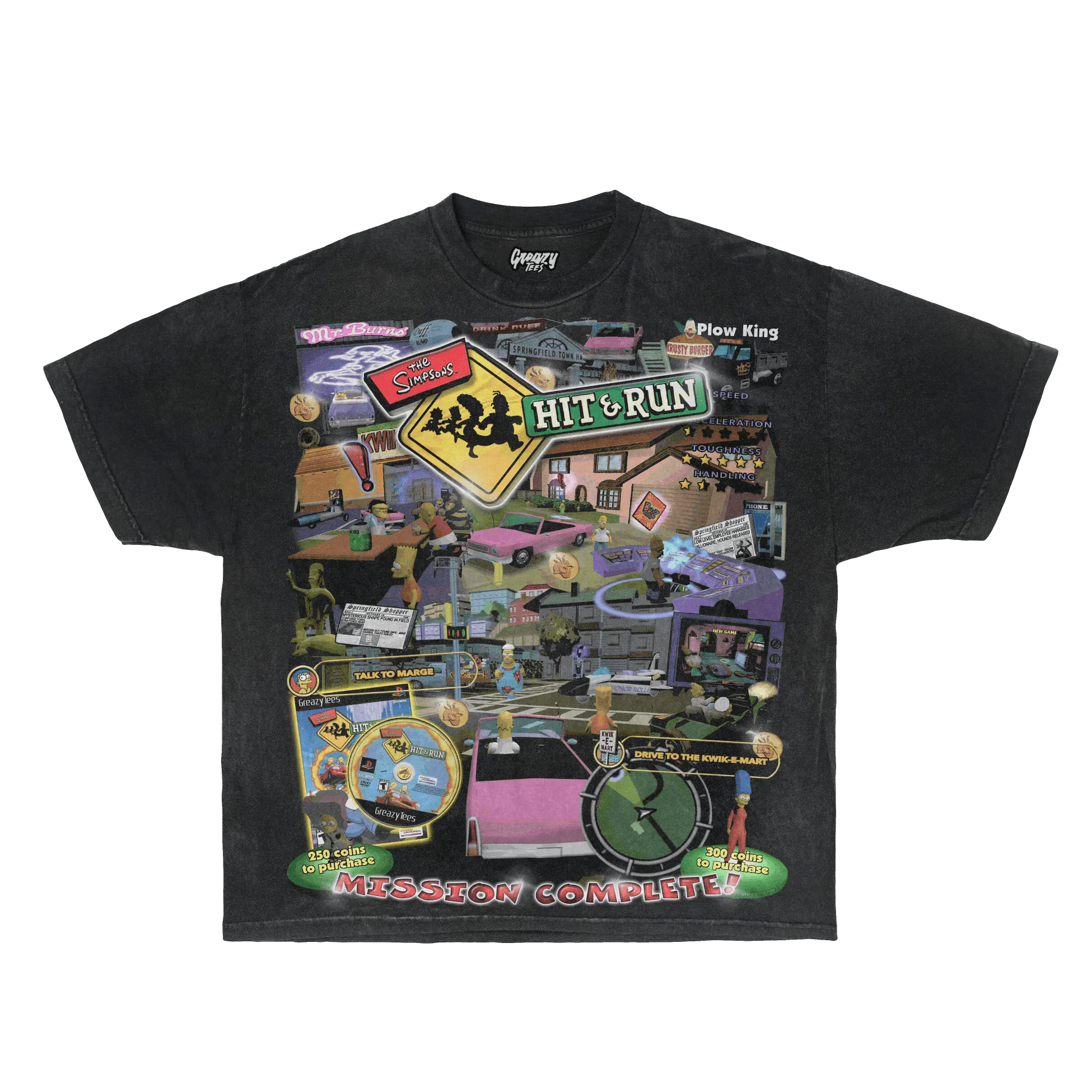 The Simpsons Hit & Run Tee - Greazy Tees