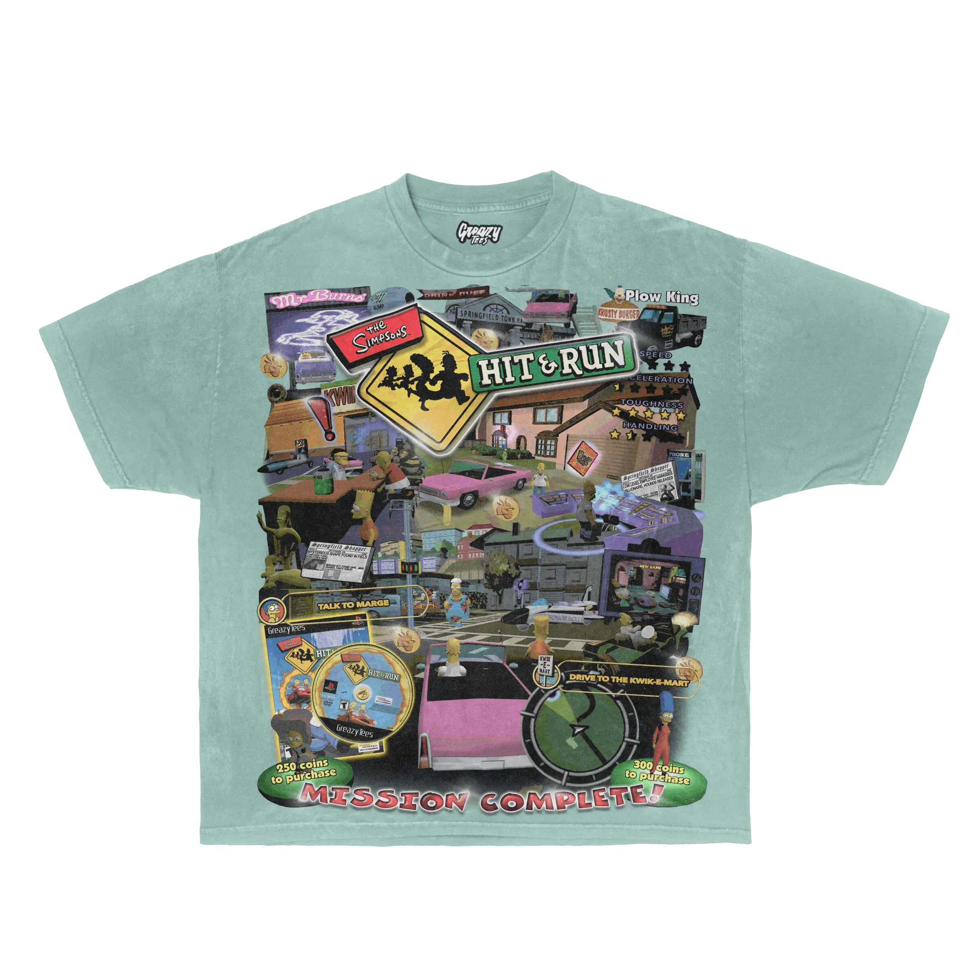 The Simpsons Hit & Run Tee - Greazy Tees