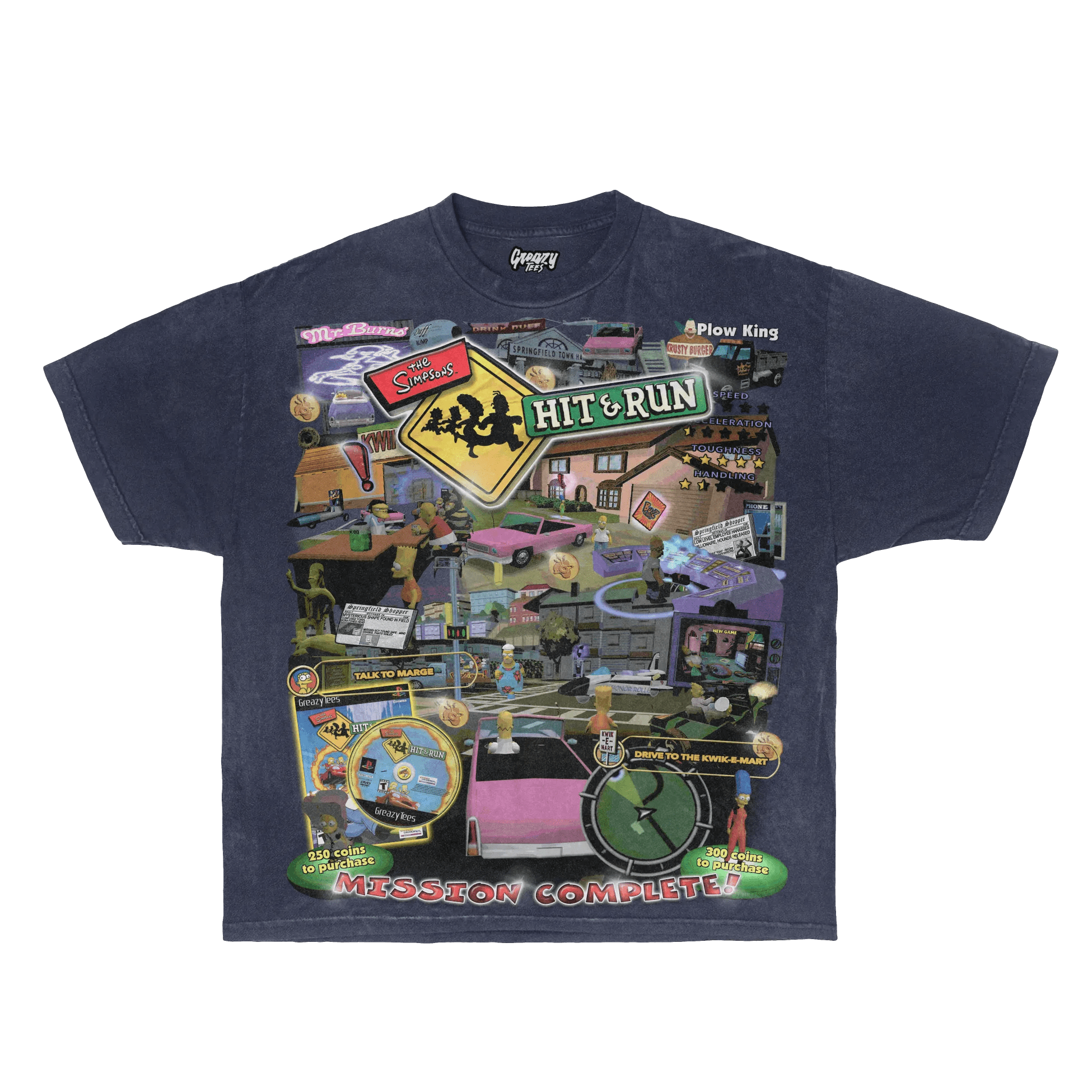 The Simpsons Hit & Run Tee - Greazy Tees