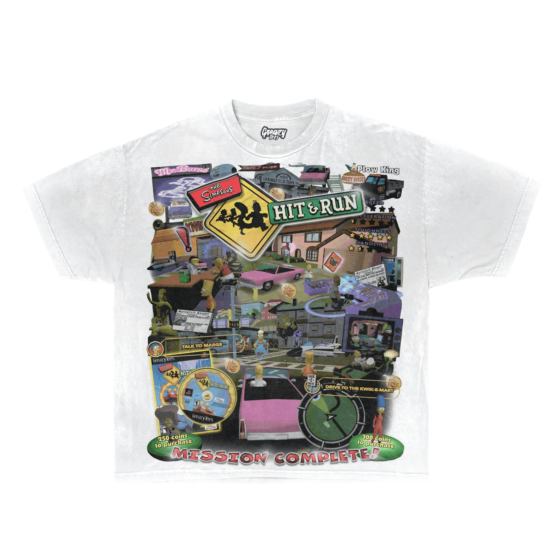 The Simpsons Hit & Run Tee - Greazy Tees