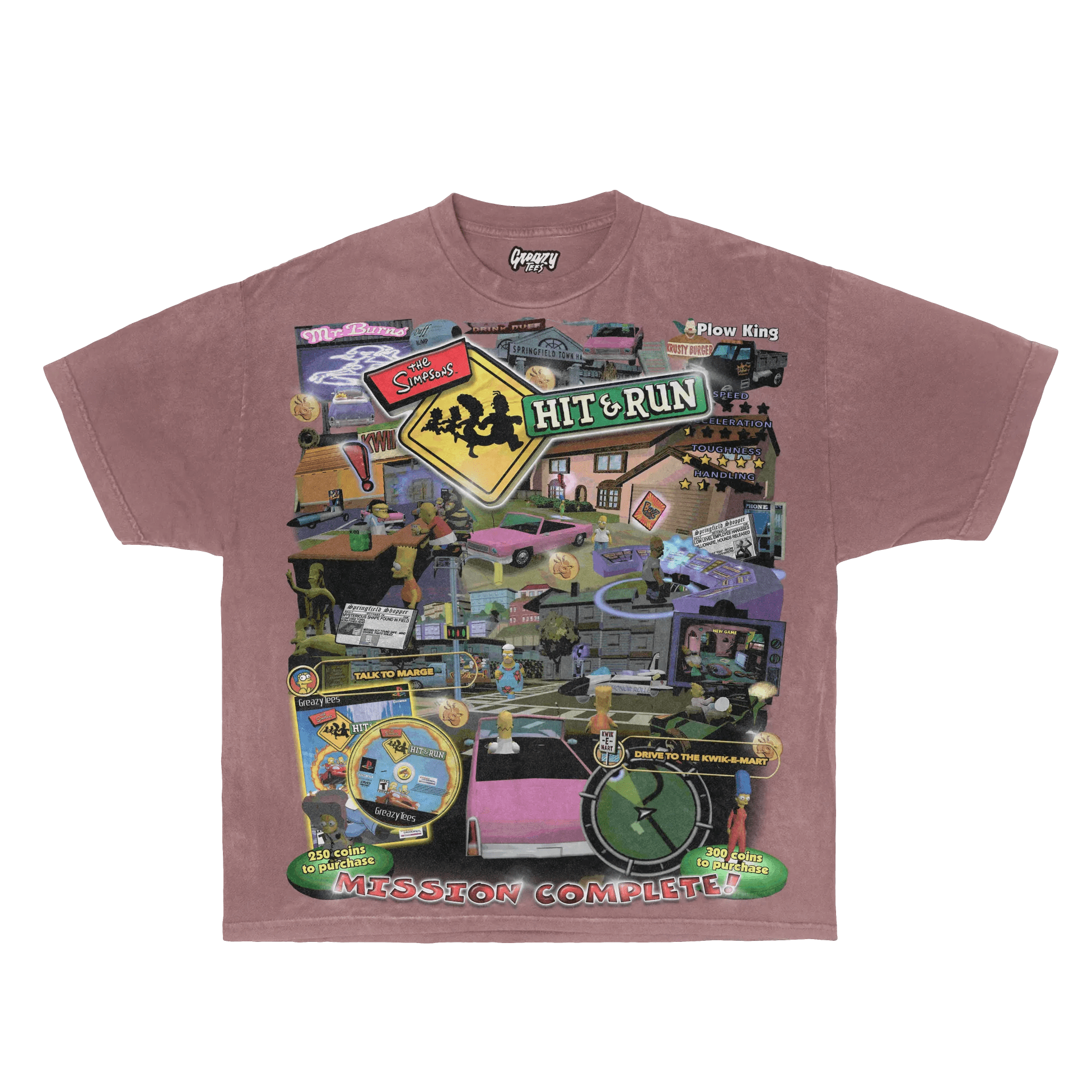 The Simpsons Hit & Run Tee - Greazy Tees