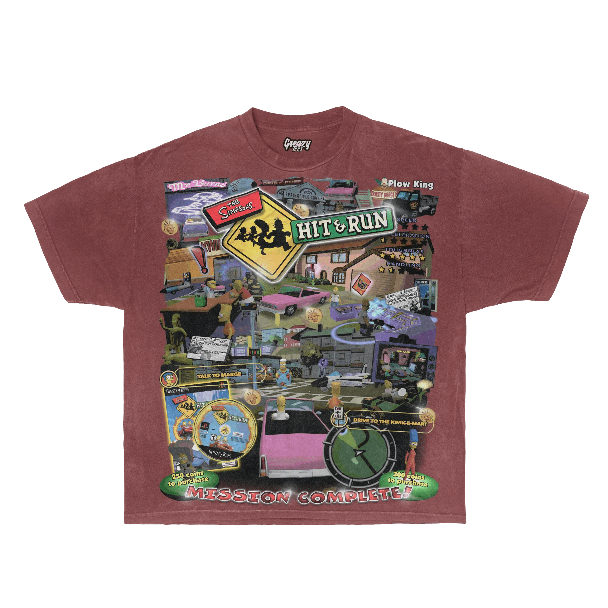 The Simpsons Hit & Run Tee - Greazy Tees